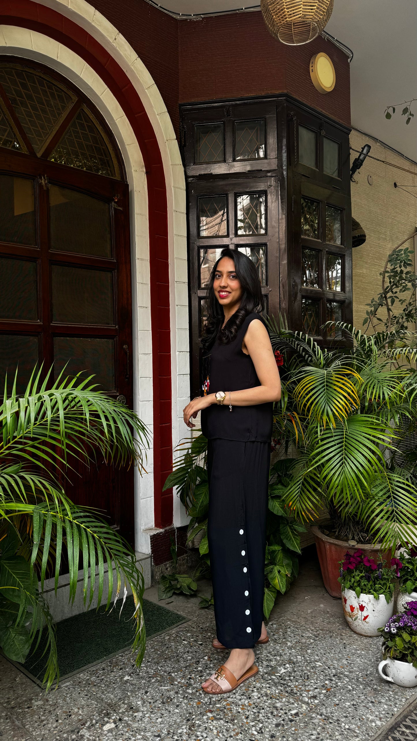 Swinging into Summer Set- Black (Premium Collection) - WITH SLEEVES FABRIC