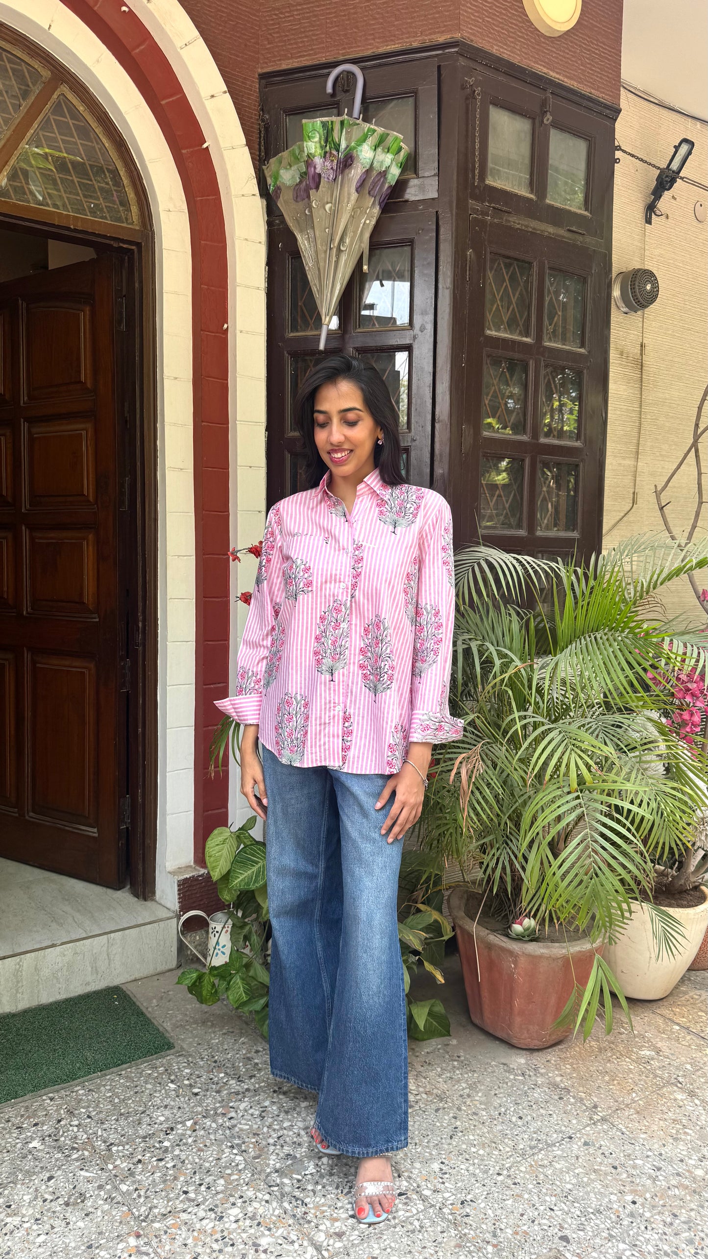 Golden Hour Casual Cotton Shirt - Pink (Premium Collection)