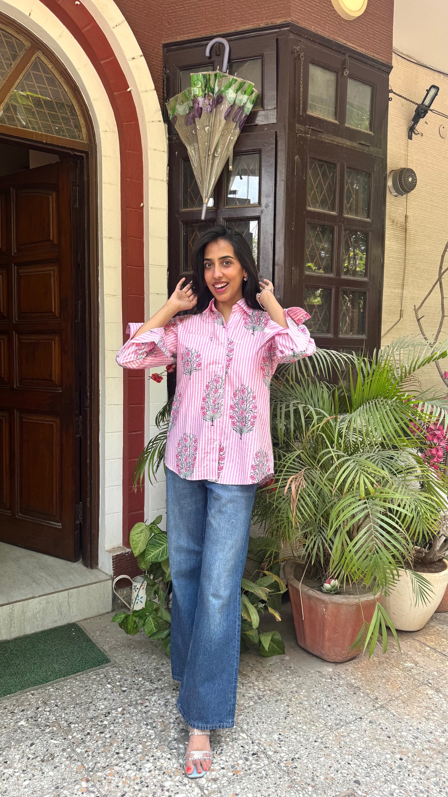 Golden Hour Casual Cotton Shirt - Pink (Premium Collection)