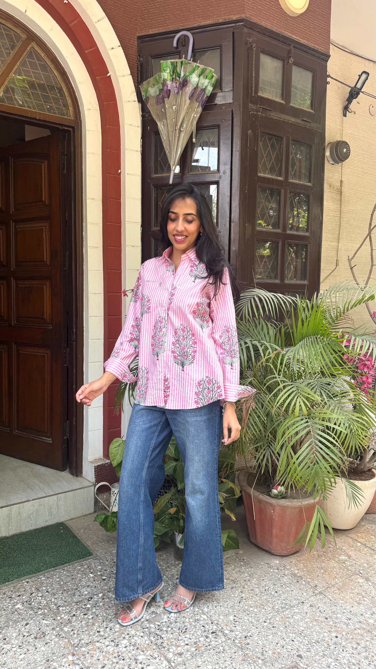 Golden Hour Casual Cotton Shirt - Pink (Premium Collection)