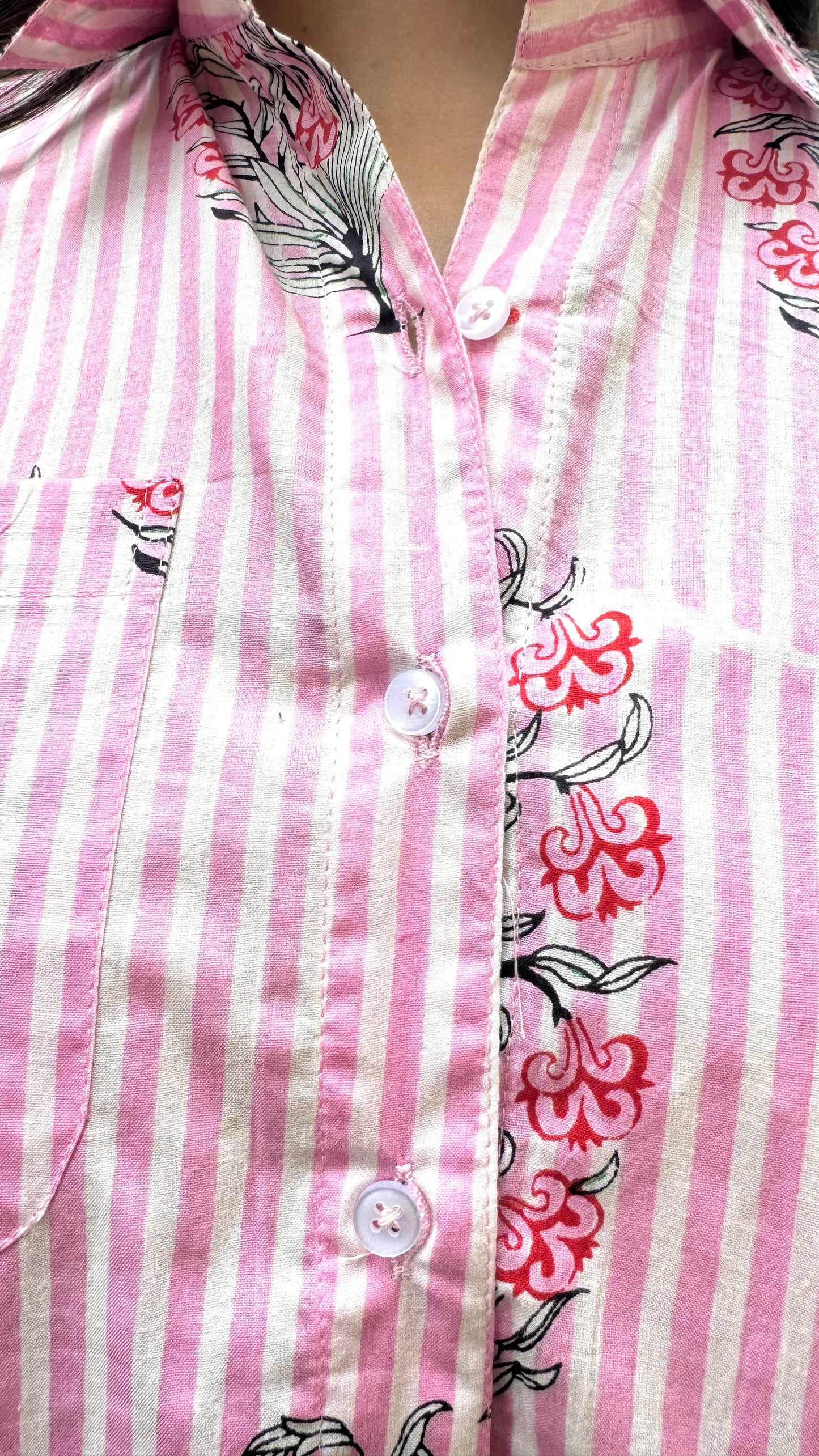 Golden Hour Casual Cotton Shirt - Pink (Premium Collection)