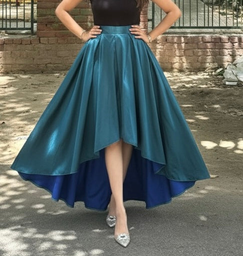 Princess Silk Skirt – Peacock