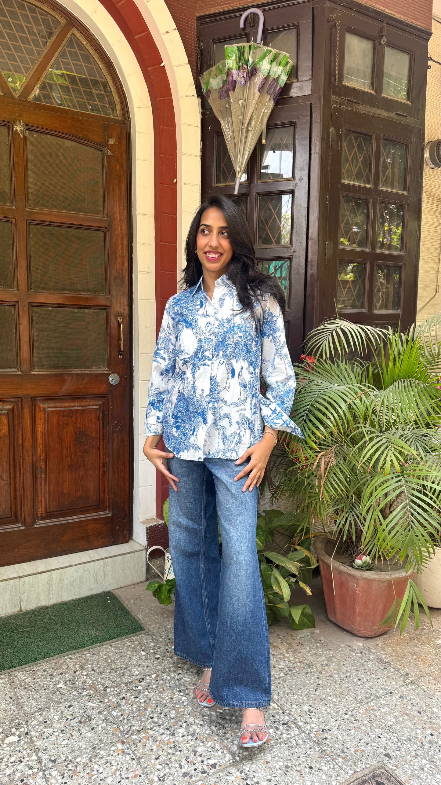 Golden Hour Casual Cotton Shirt - Blue (Premium Collection)