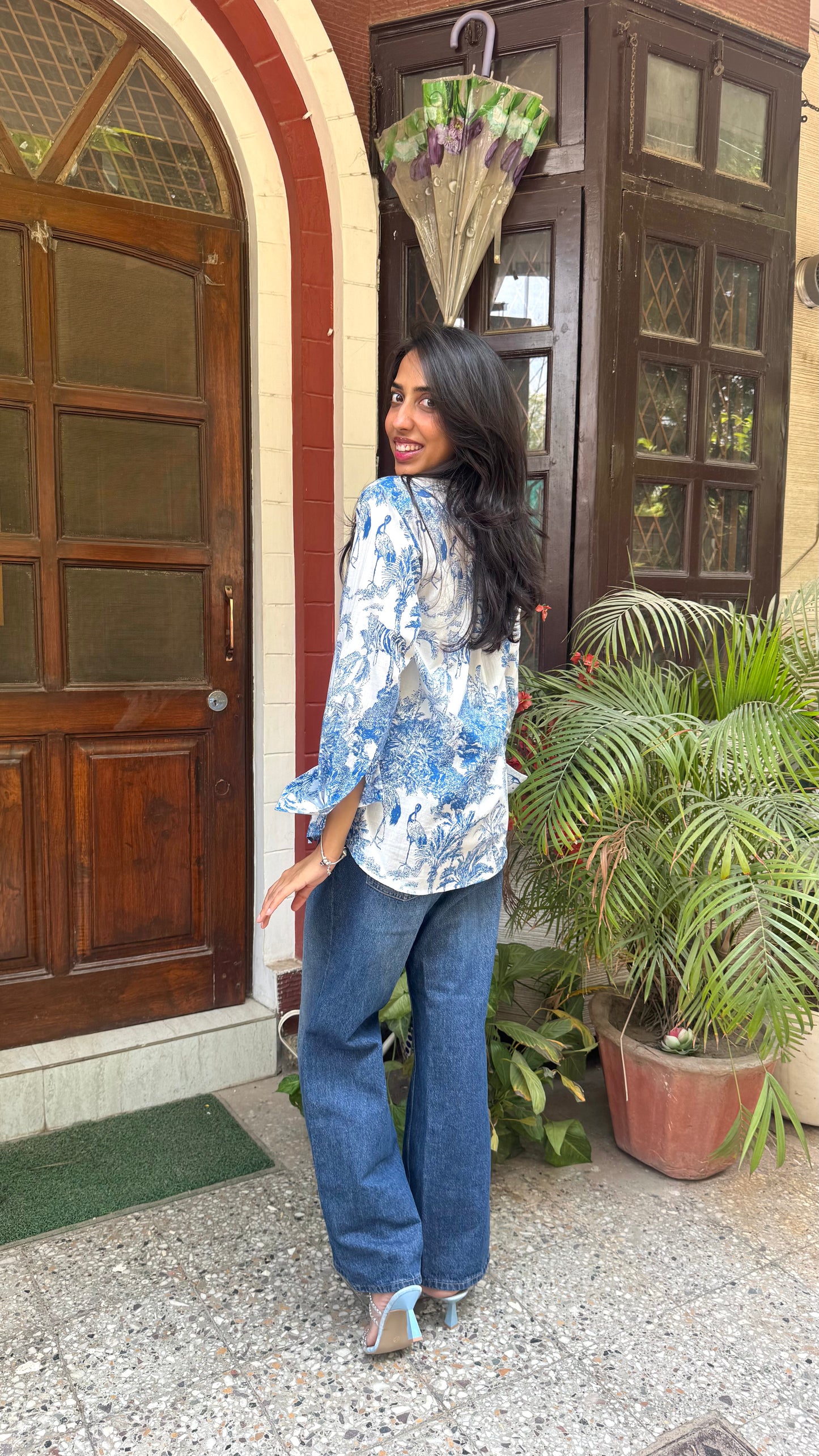 Golden Hour Casual Cotton Shirt - Blue (Premium Collection)