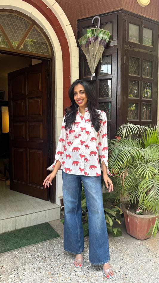 Golden Hour Casual Cotton Shirt - White (Premium Collection)