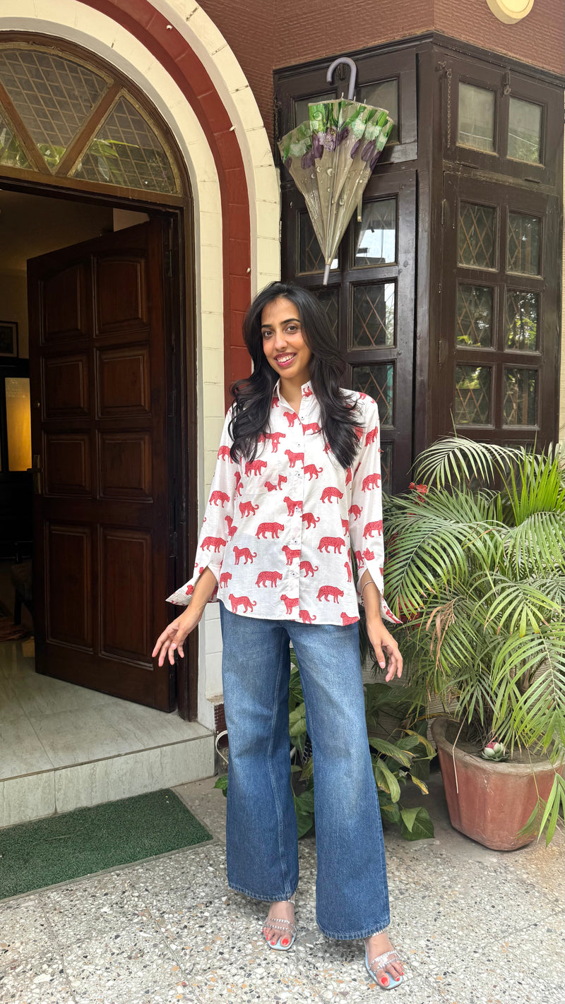 Golden Hour Casual Cotton Shirt - White (Premium Collection)