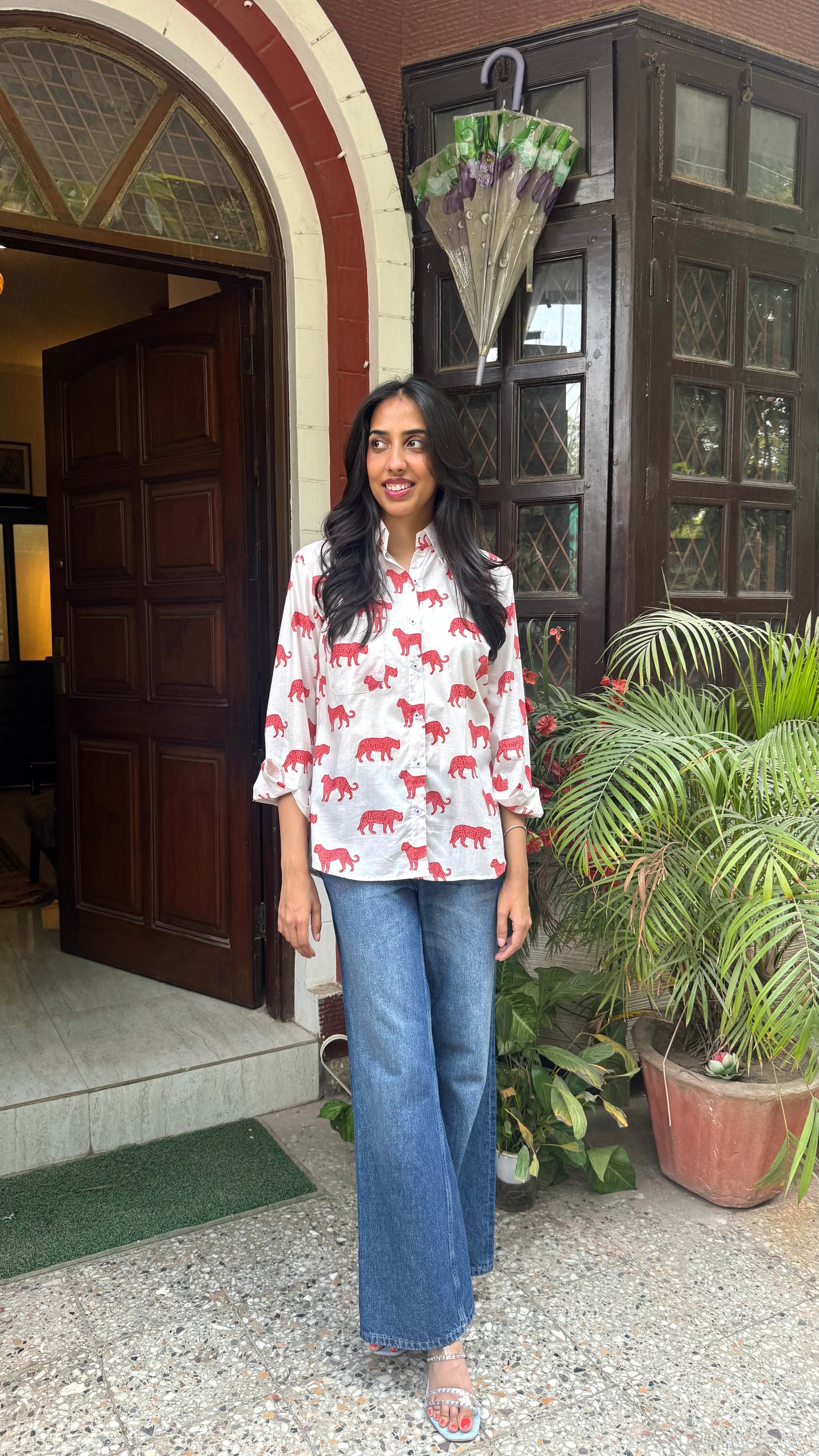 Golden Hour Casual Cotton Shirt - White (Premium Collection)