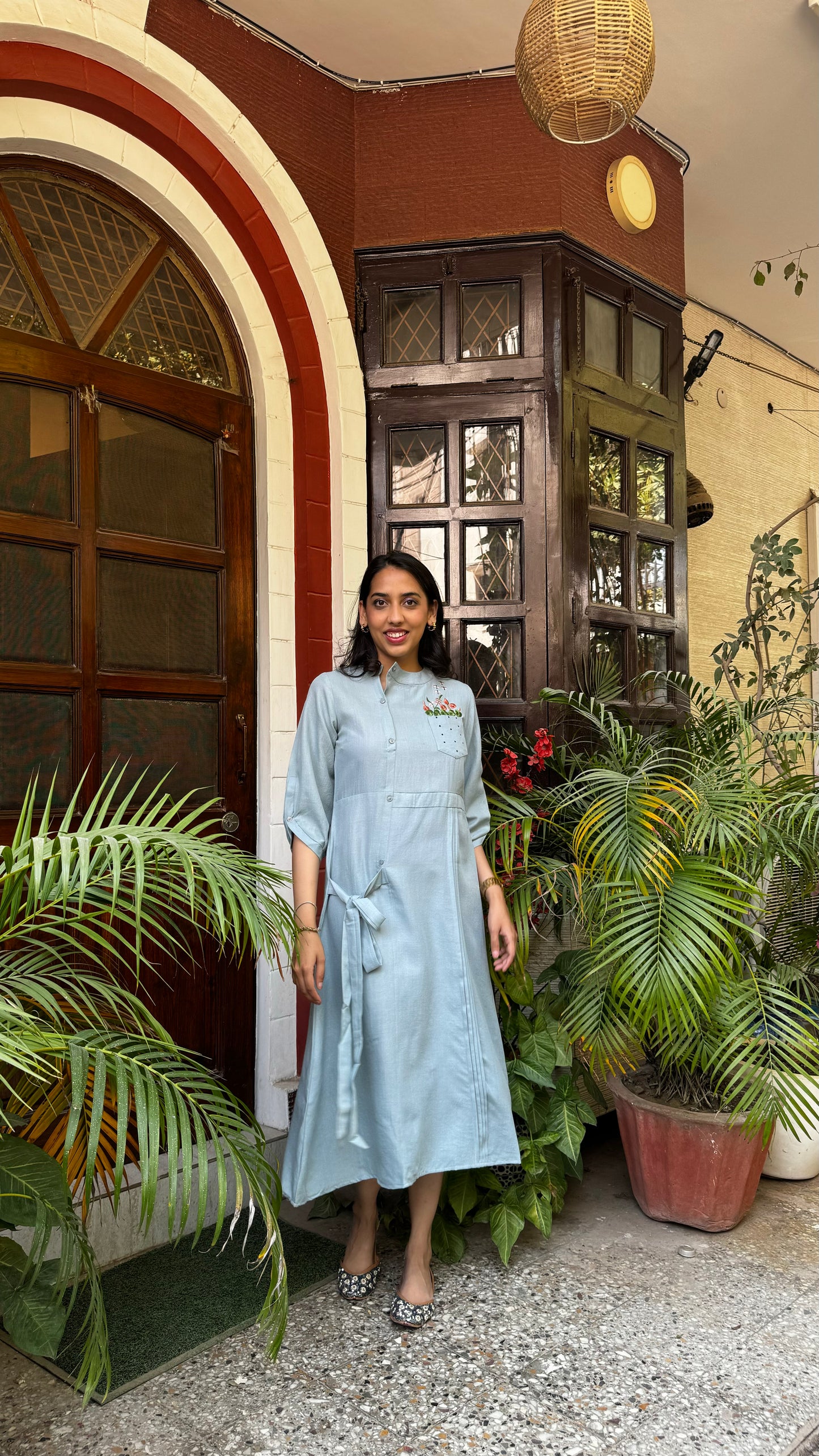 Ruby Embroidered Dress – Mint