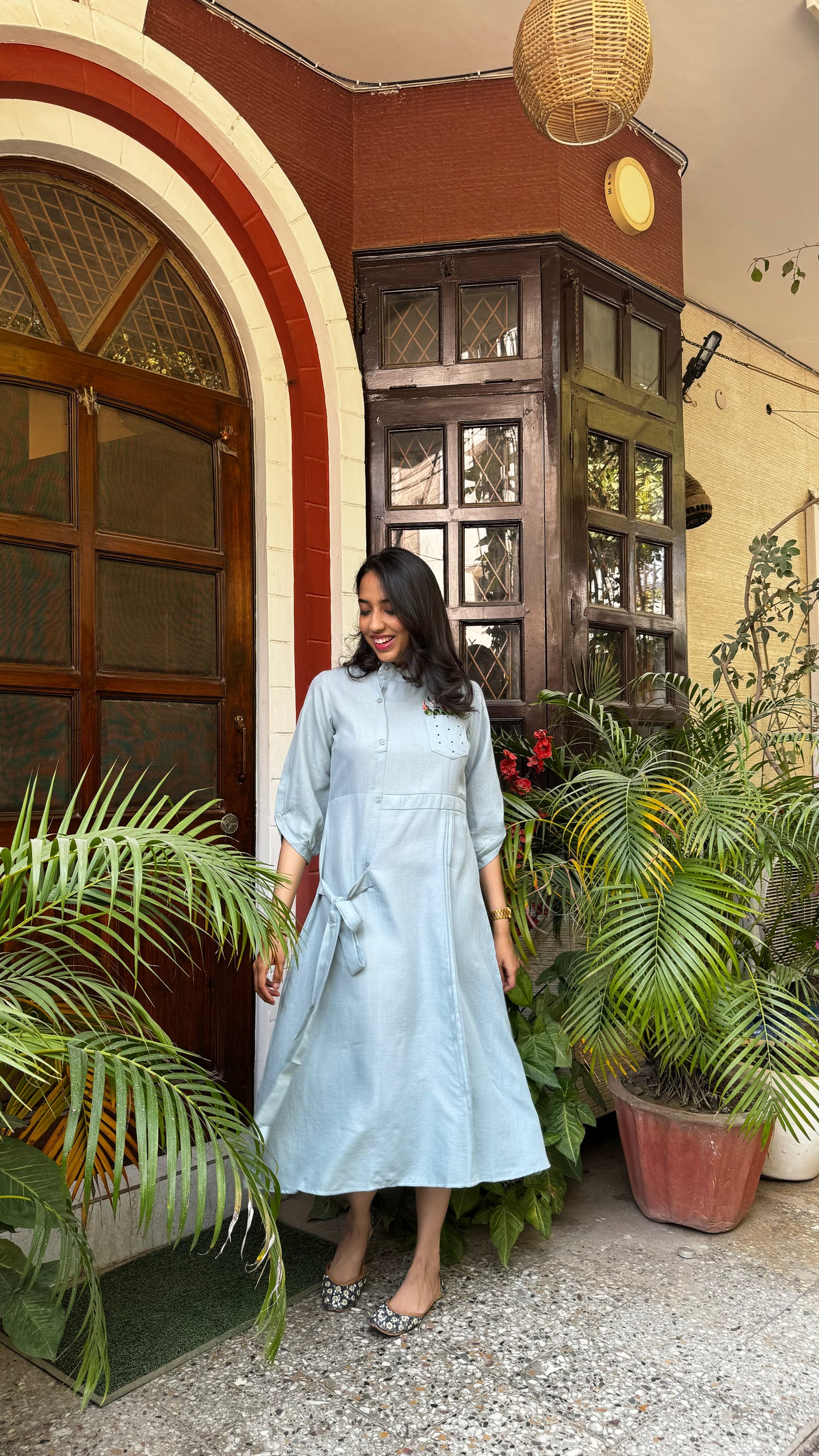 Ruby Embroidered Dress – Mint