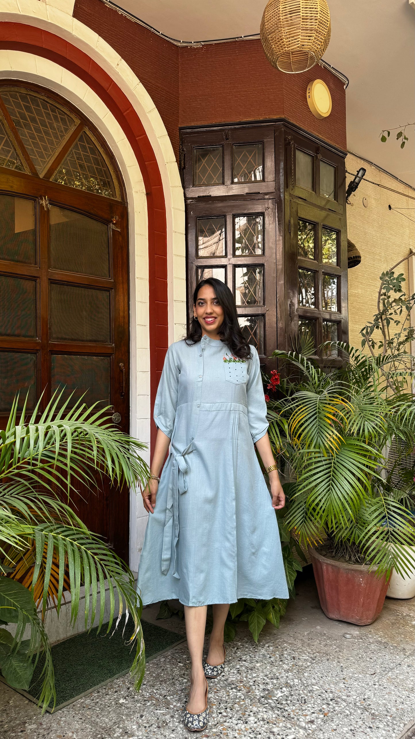Ruby Embroidered Dress – Mint