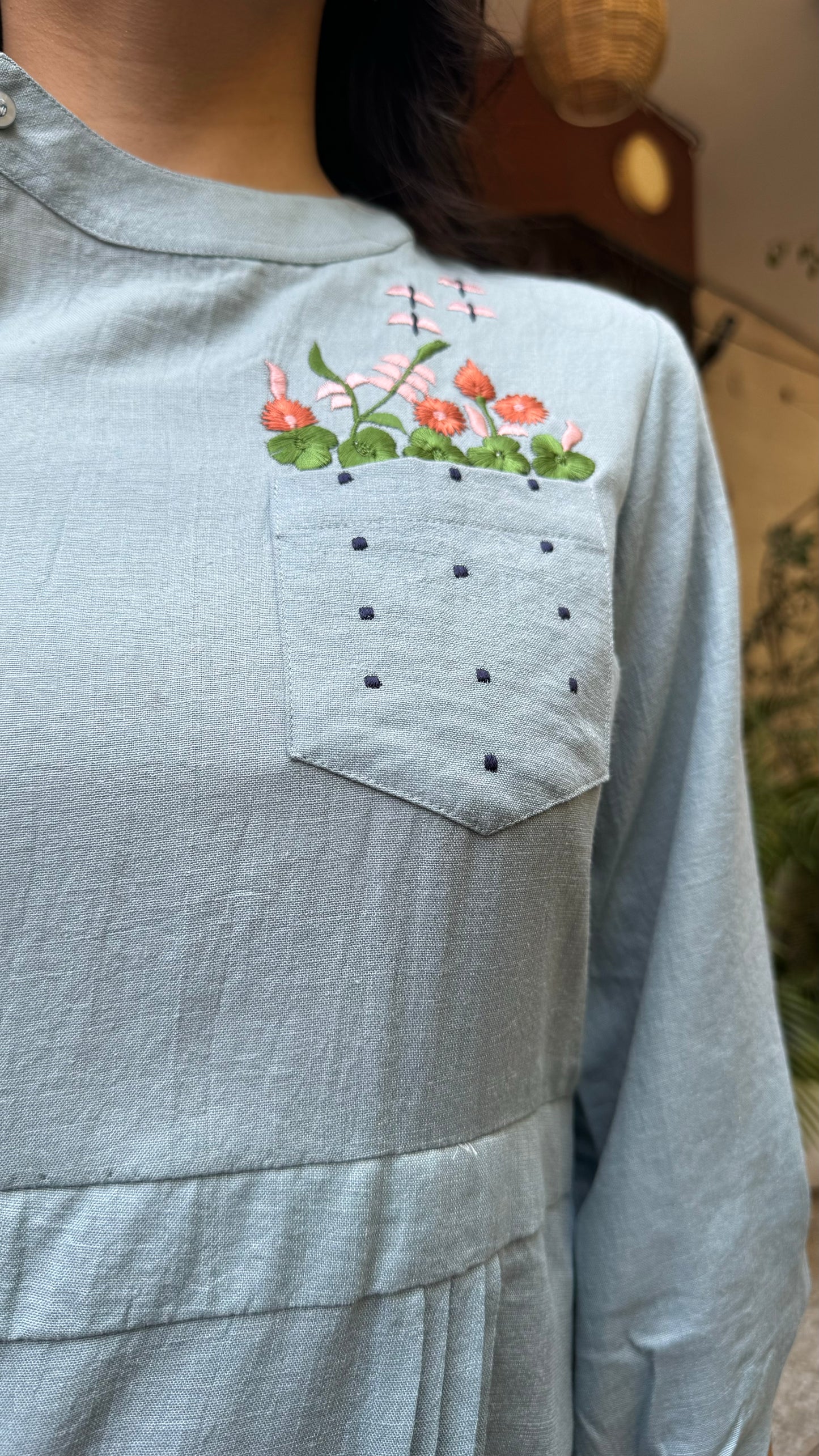 Ruby Embroidered Dress – Mint