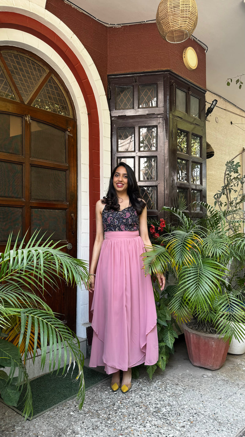 Petals Layered Maxi Dress – Pink