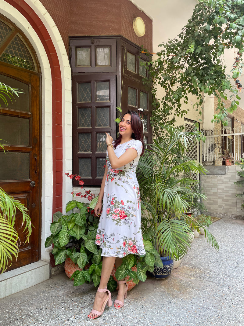 Grace Floral Dress – White