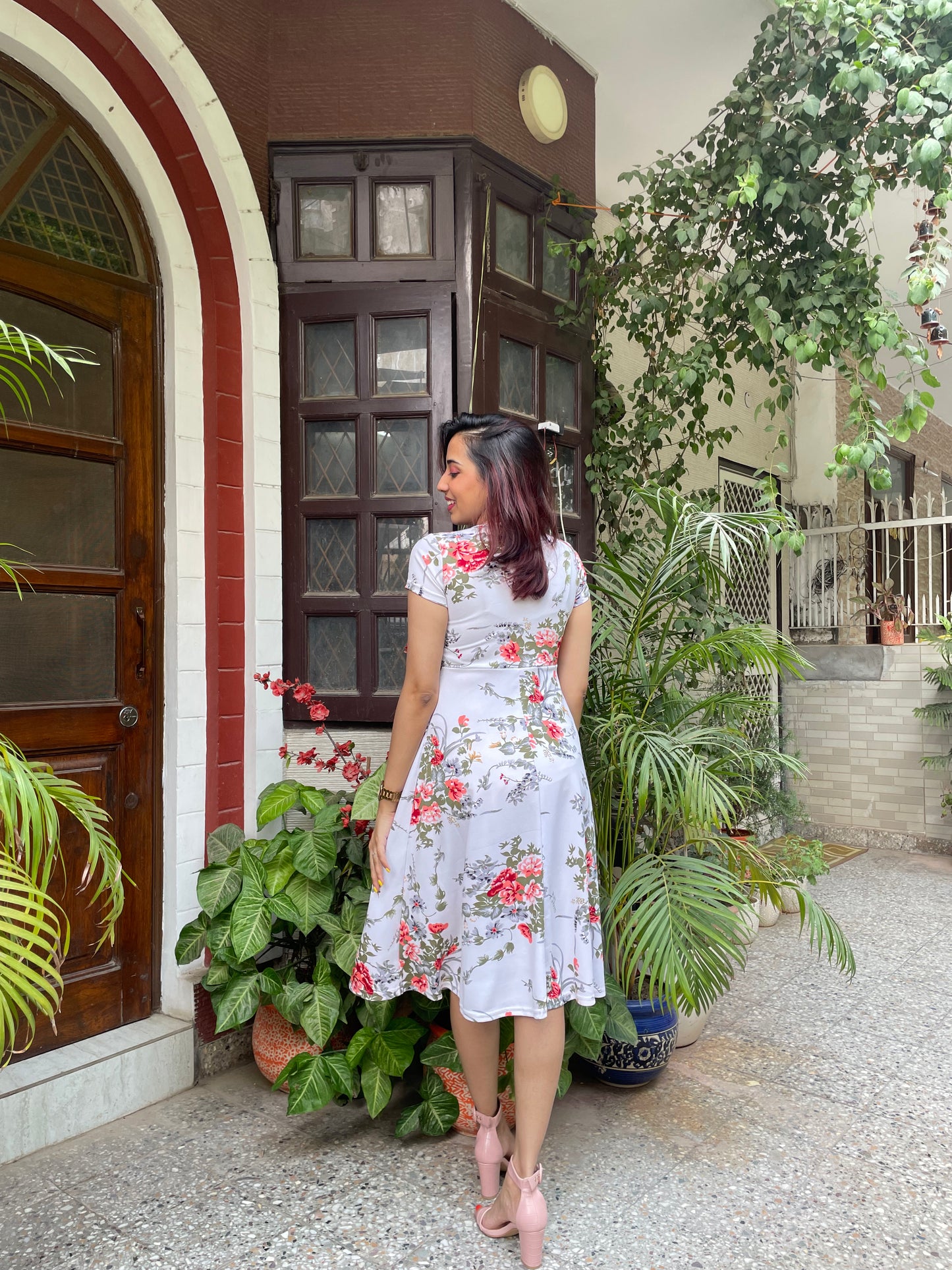 Grace Floral Dress – White