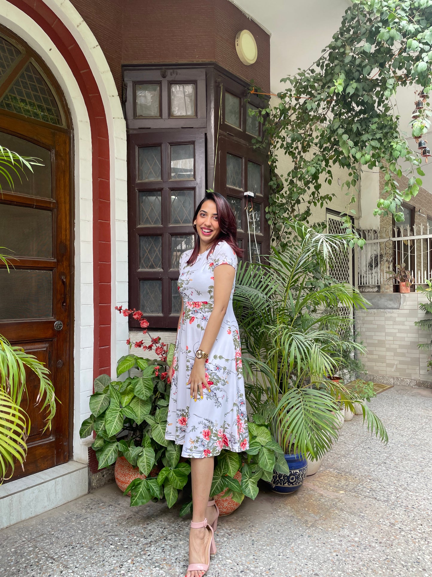 Grace Floral Dress – White