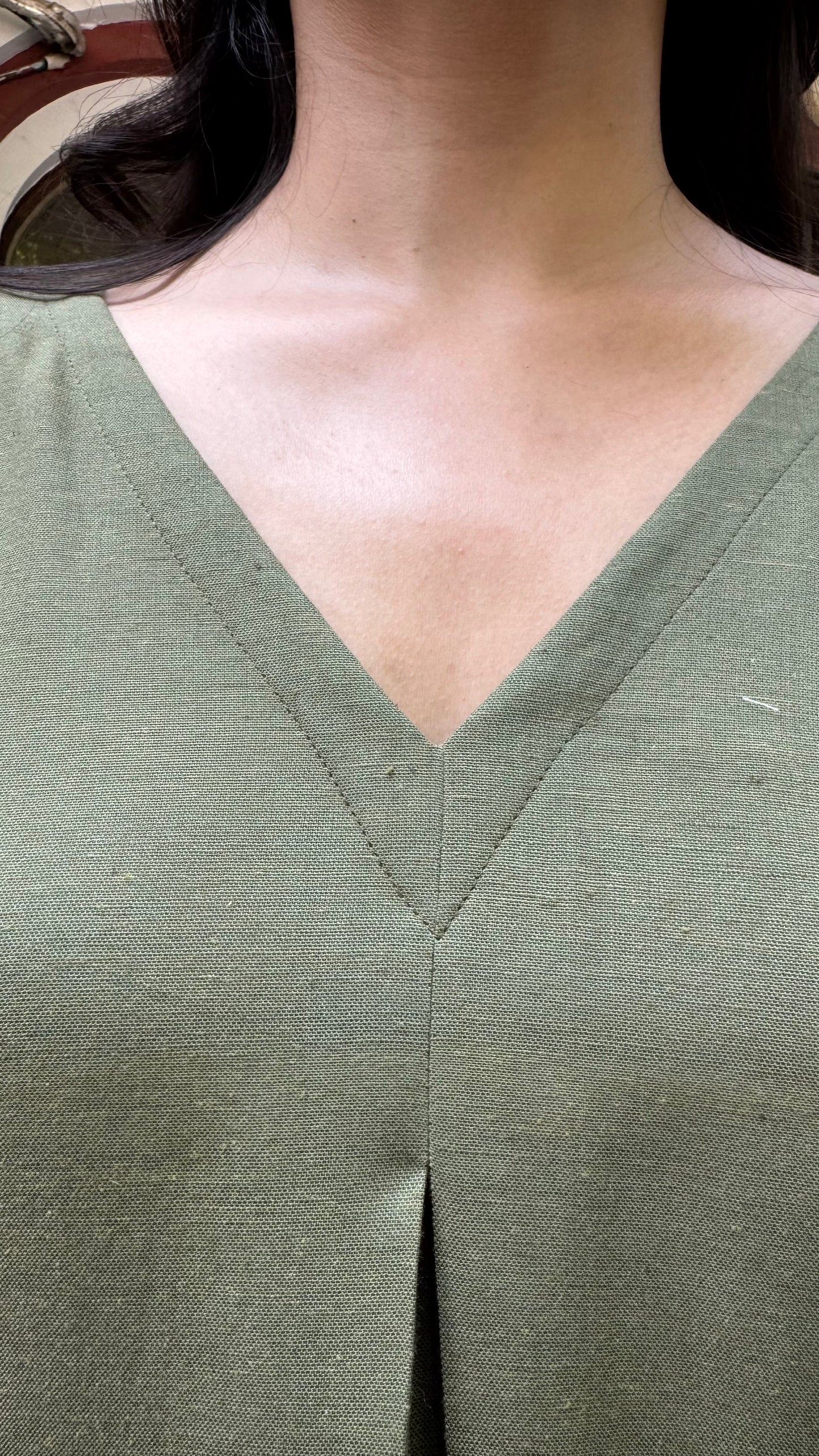 A-Line Cotton/Linen Set - Olive (Premium Collection)