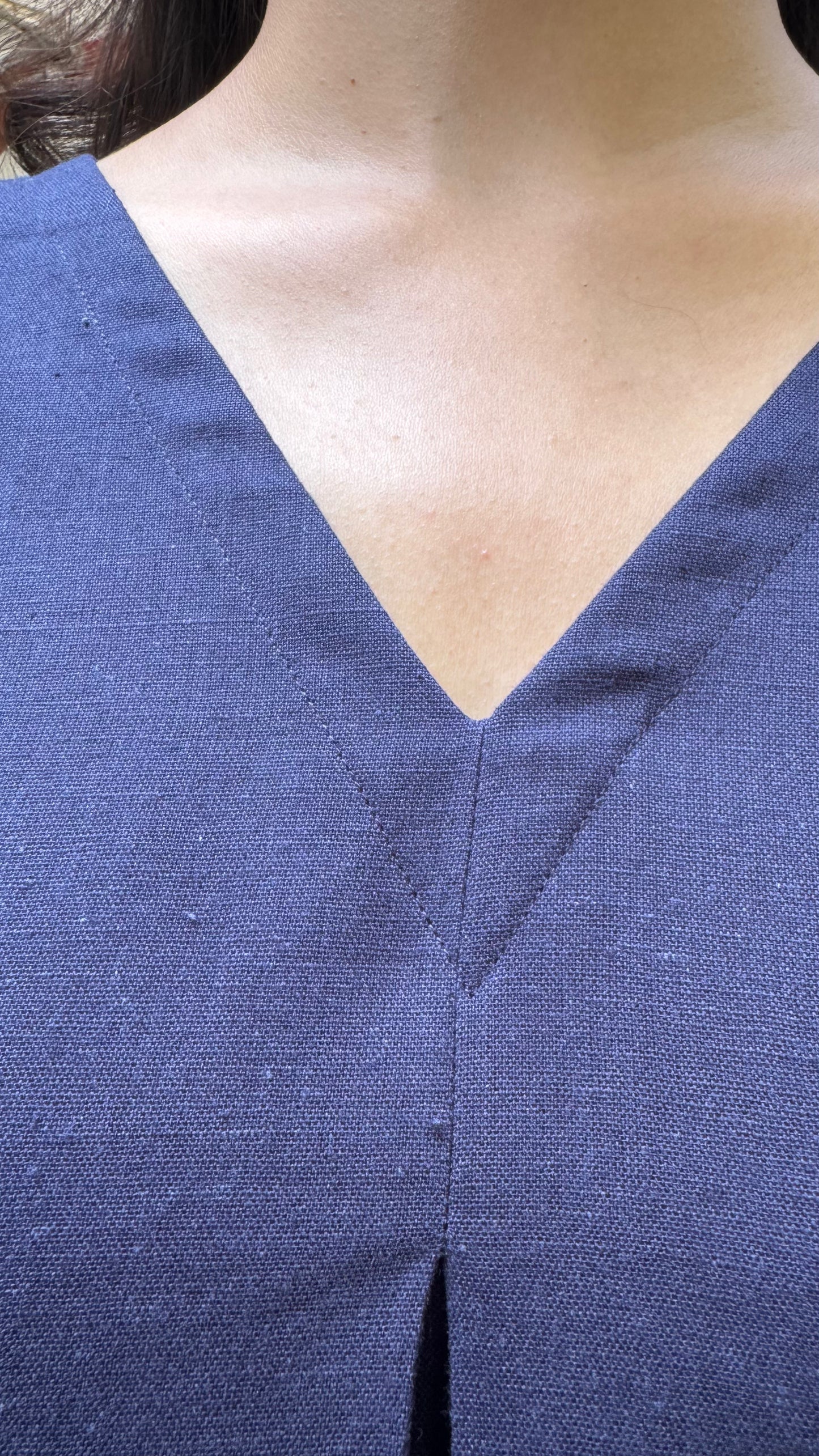 A-Line Cotton/Linen Set - Navy (Premium Collection)