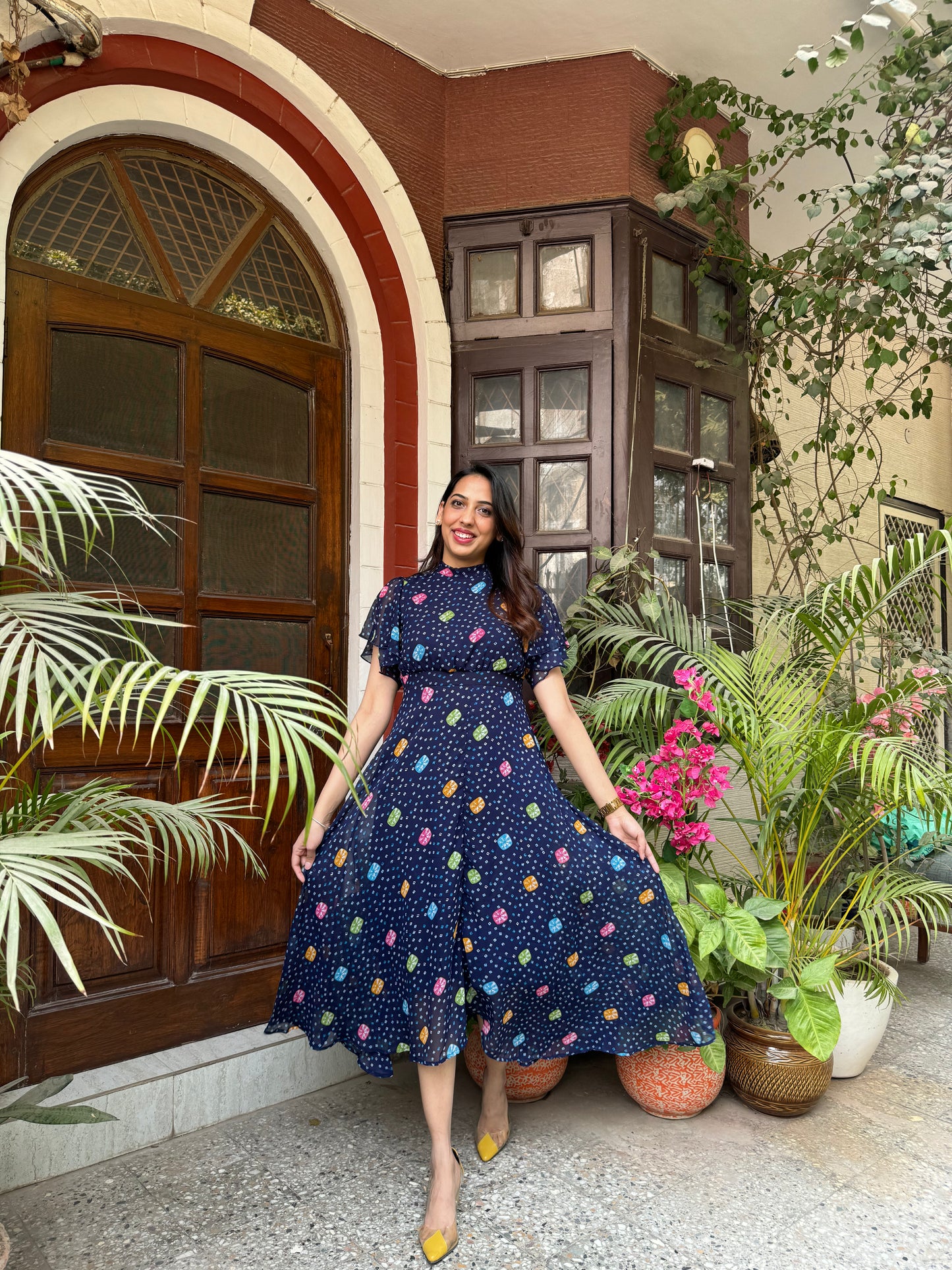 Twirl in Gems Dress- Blue