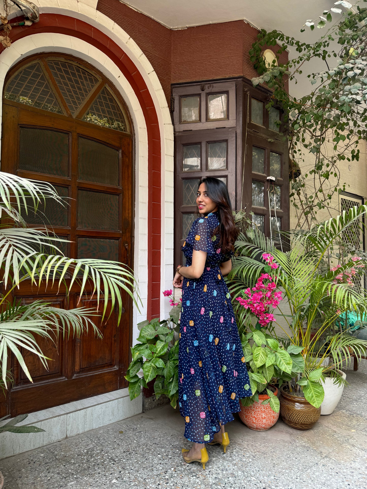 Twirl in Gems Dress- Blue