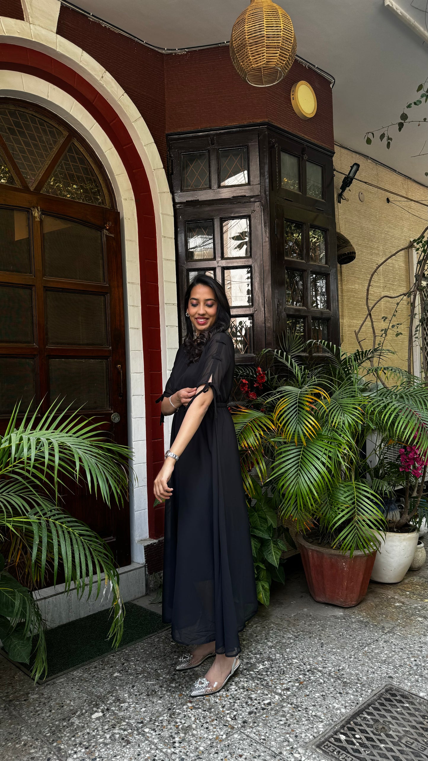 Black Georgette Maxi Dress