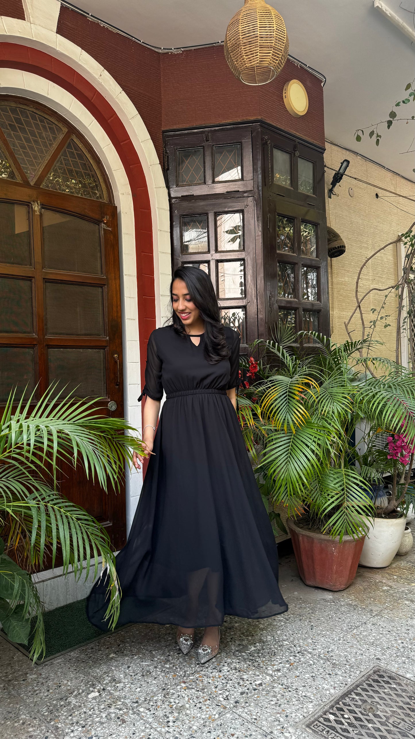 Black Georgette Maxi Dress