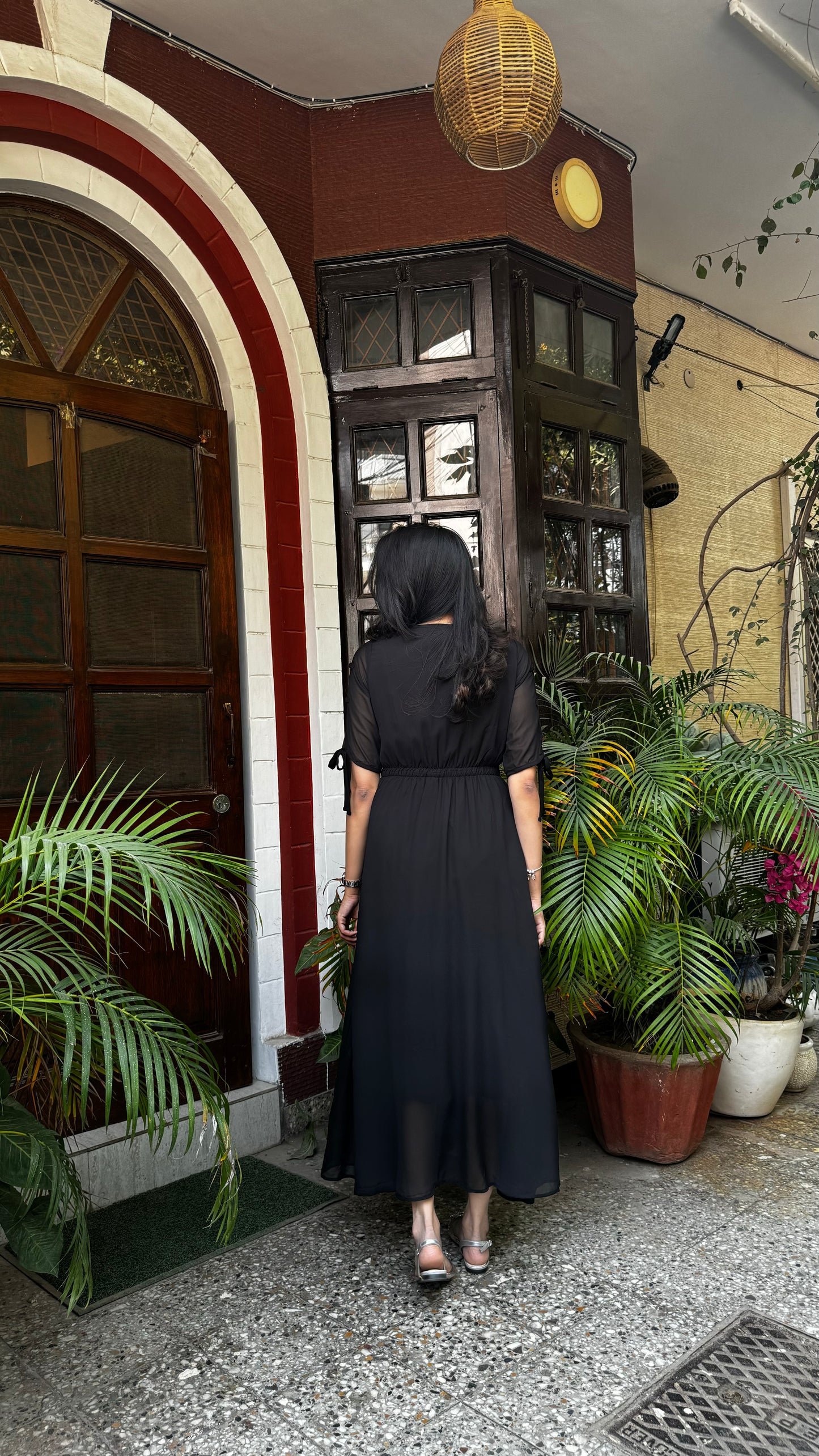 Black Georgette Maxi Dress