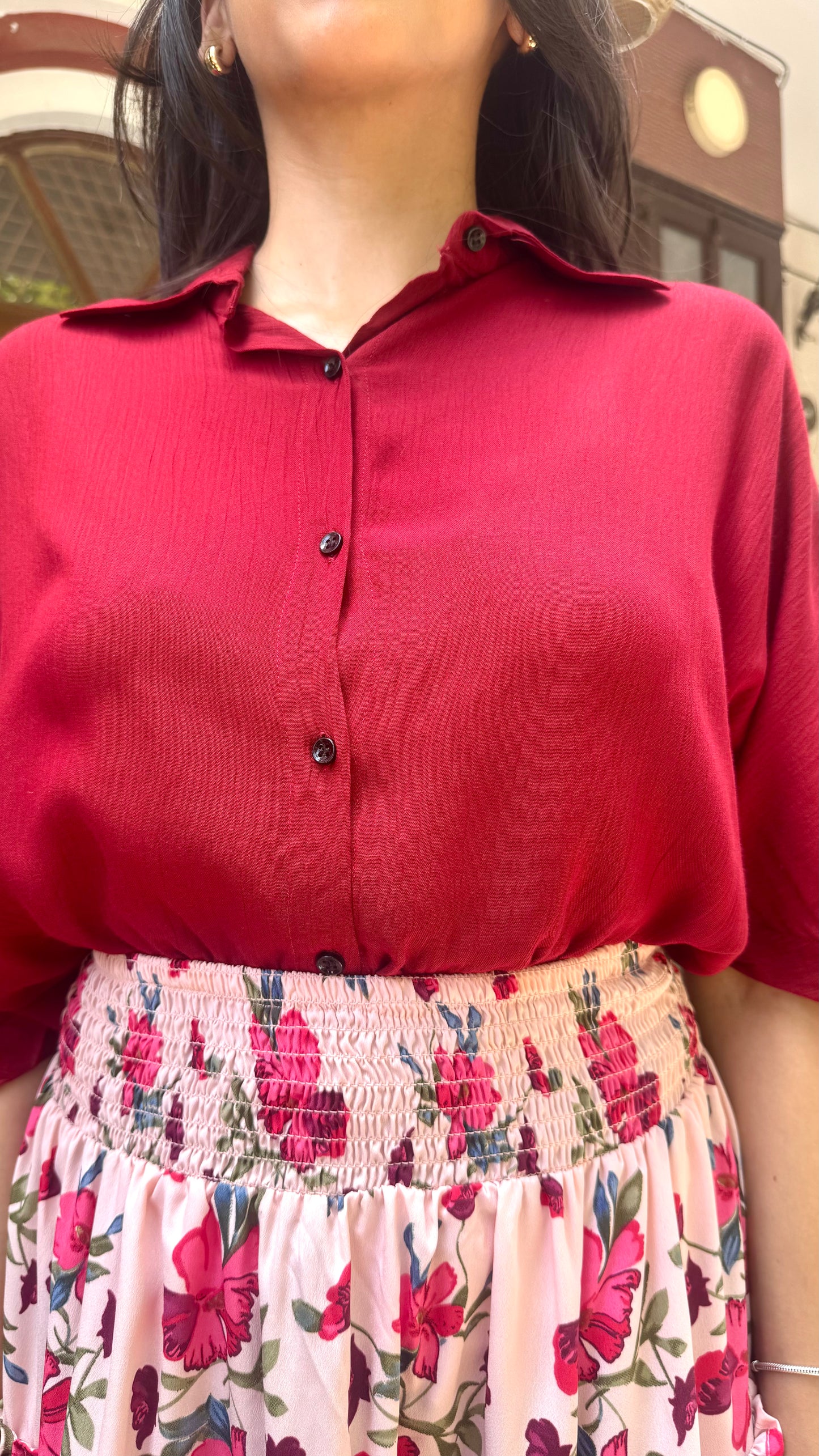 Señorita Tiered Maxi Skirt - Pink (Free Size)