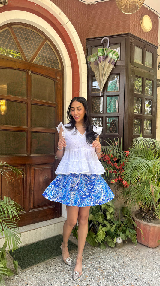 Paisley Tiered Skirt - Mini