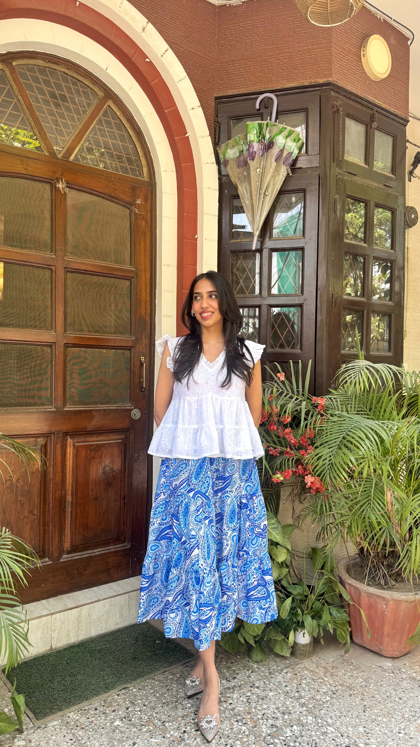 Paisley Tiered Skirt - Midi