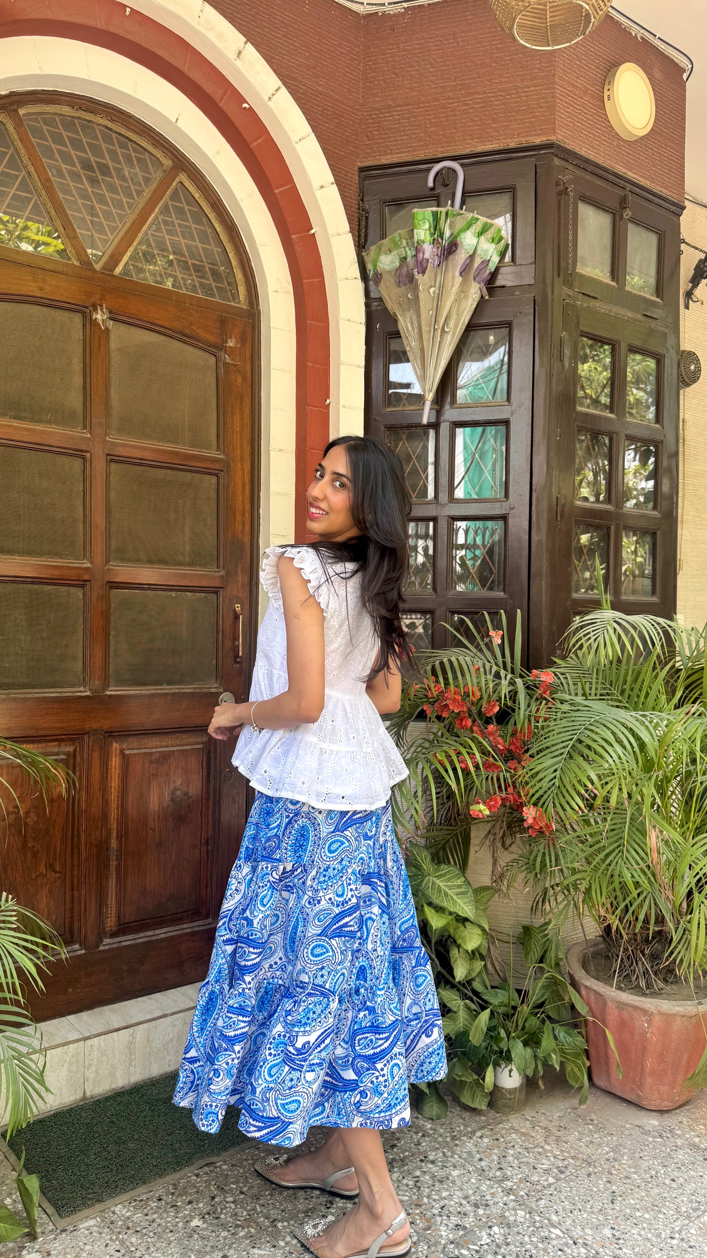 Paisley Tiered Skirt - Midi