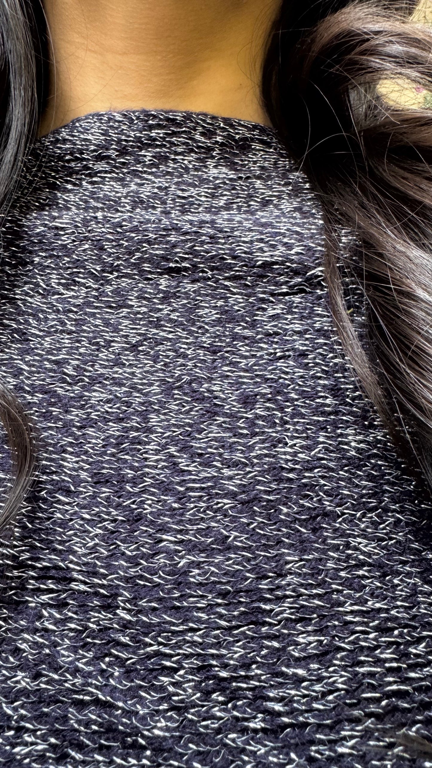 Shimmer Woollen Poncho - Blue (Free Size)