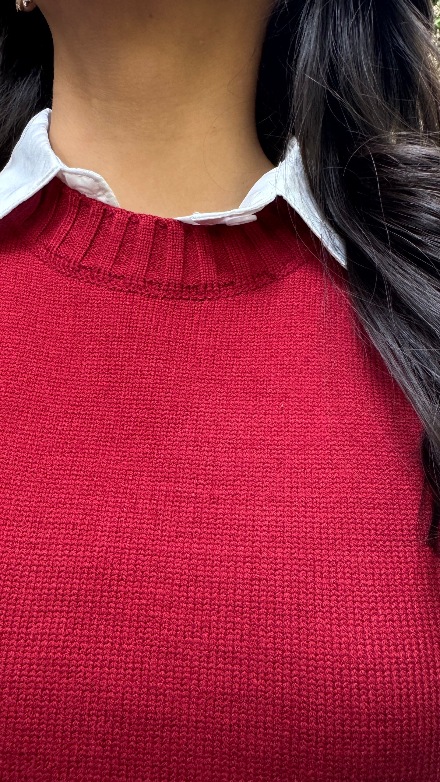 Old Money Shirt & Sweater Set - Maroon