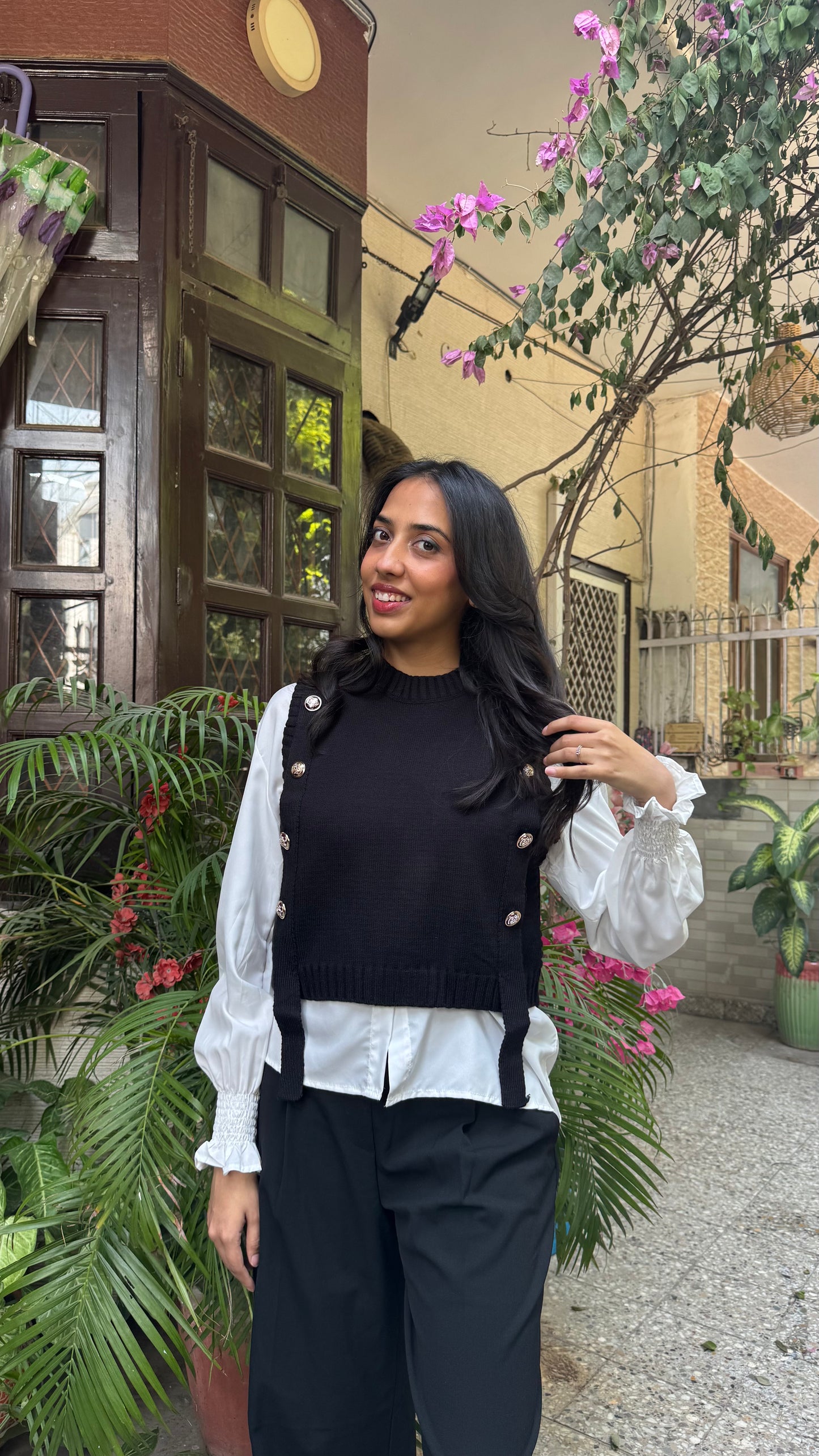 Old Money Shirt & Sweater Set - Black