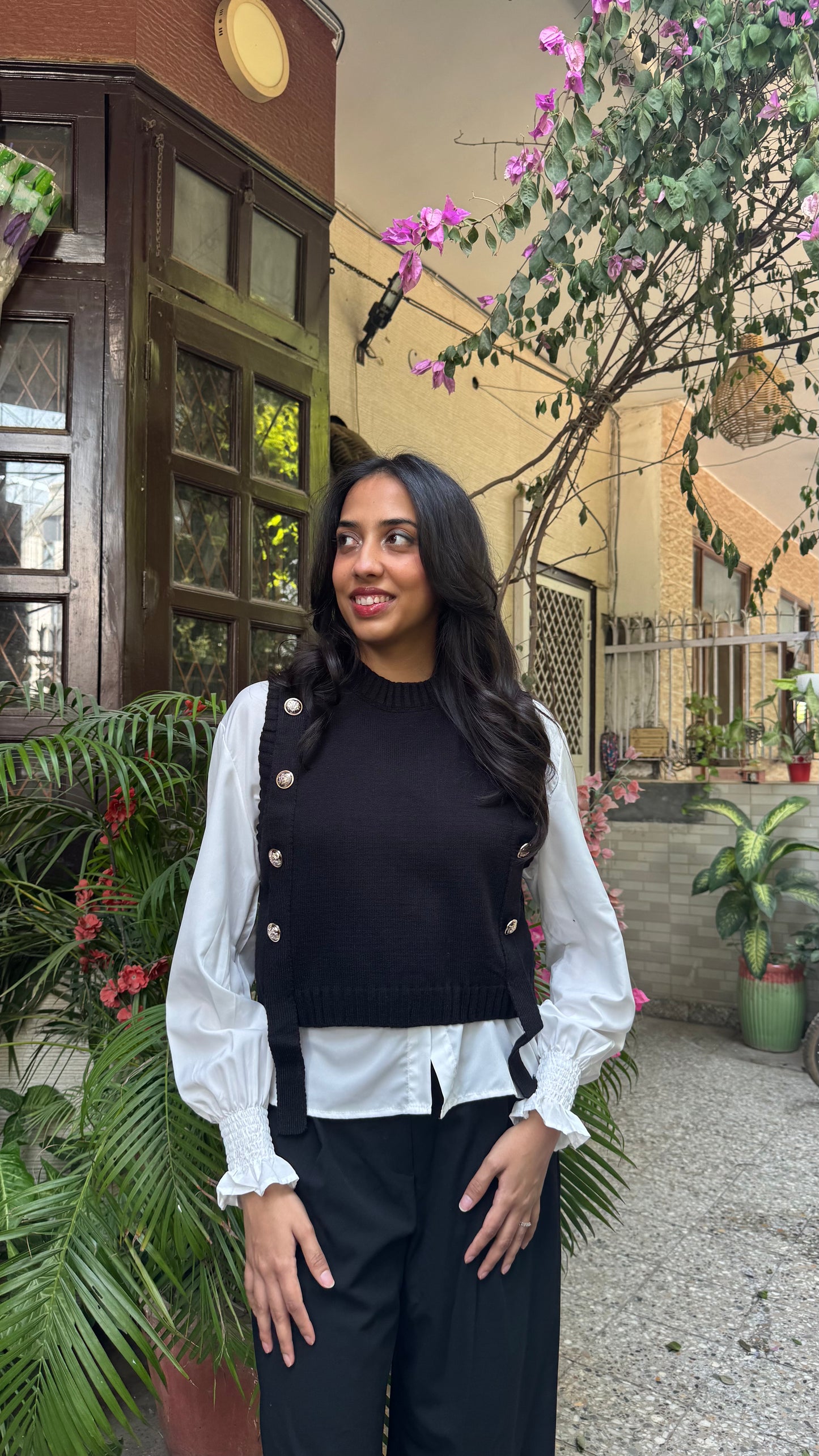 Old Money Shirt & Sweater Set - Black