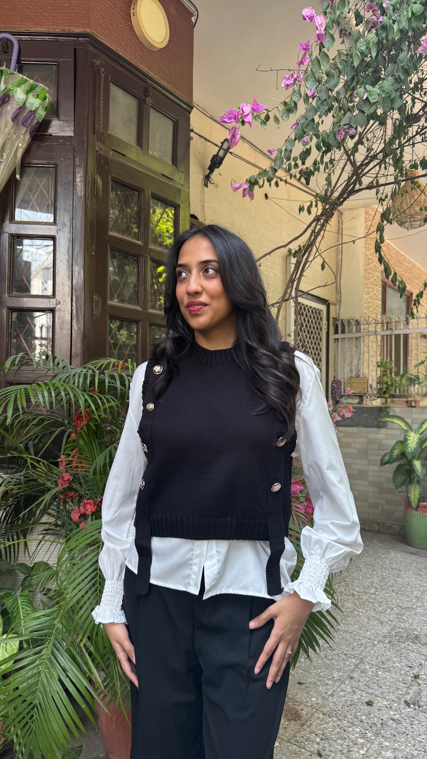 Old Money Shirt & Sweater Set - Black