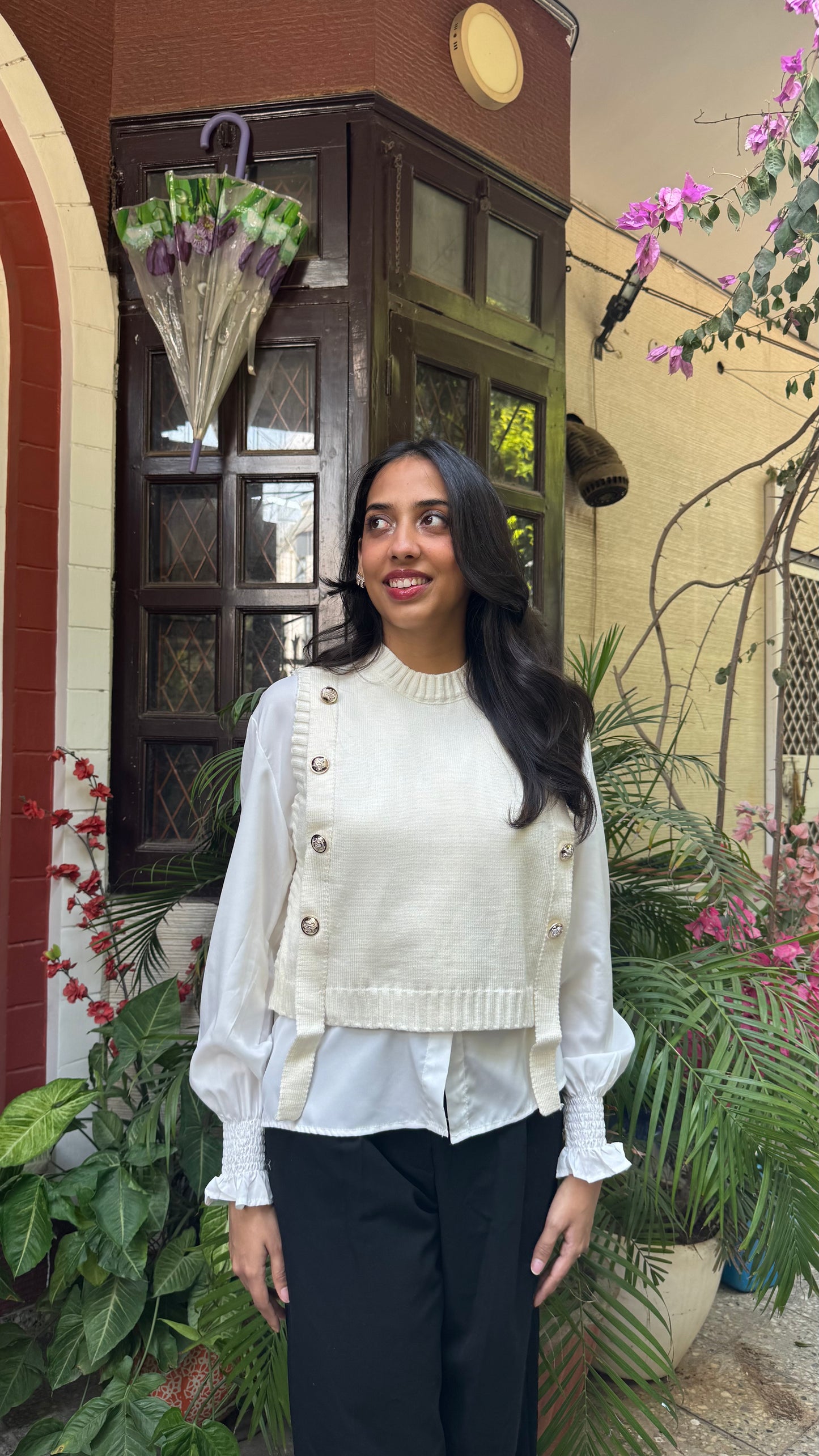 Old Money Shirt & Sweater Set - White