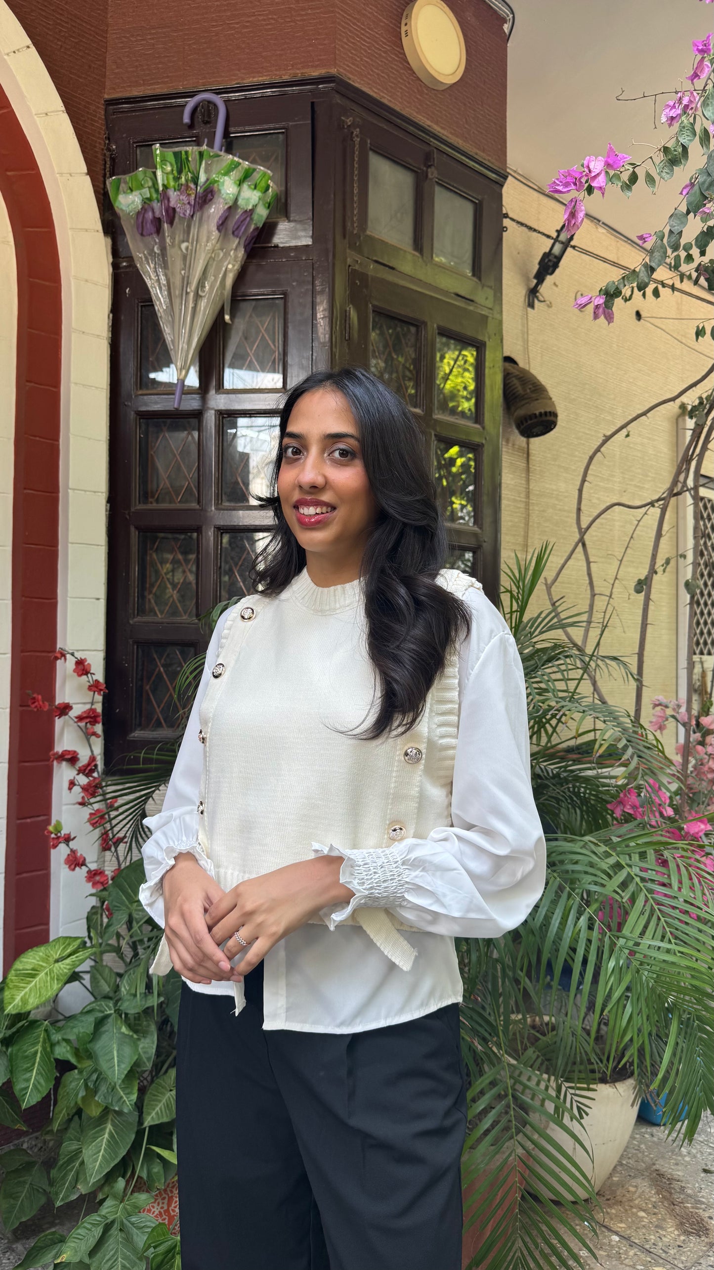 Old Money Shirt & Sweater Set - White