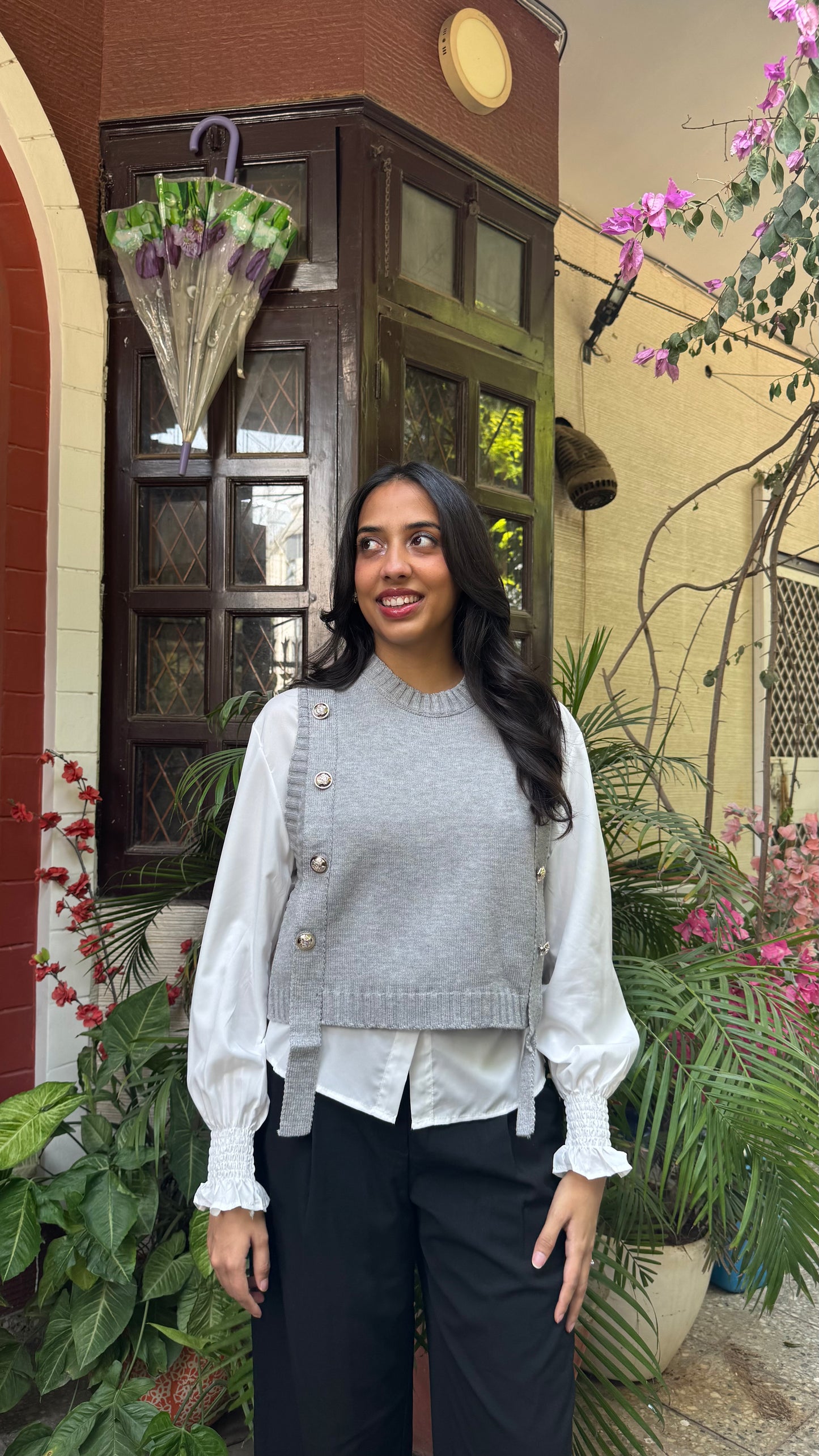 Old Money Shirt & Sweater Set - Grey