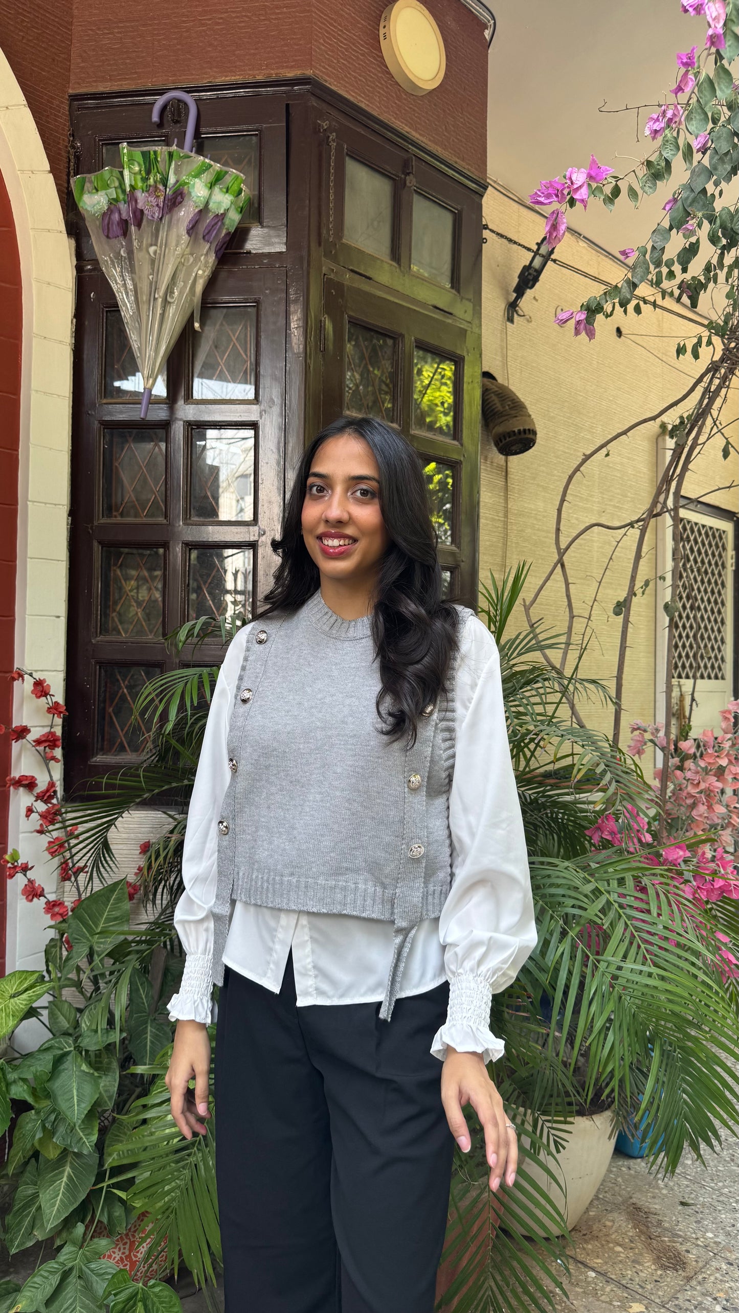 Old Money Shirt & Sweater Set - Grey