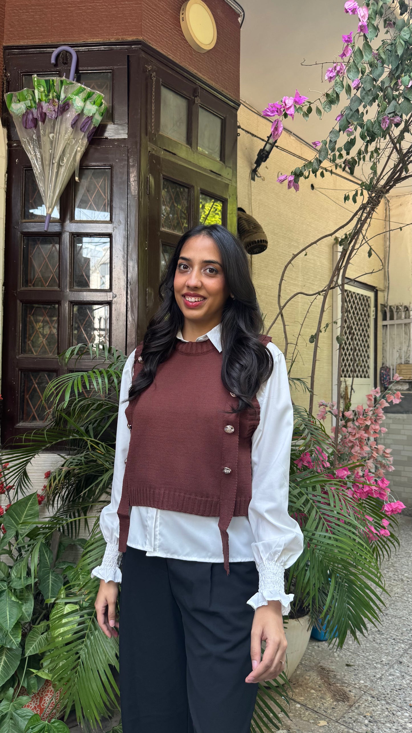 Old Money Shirt & Sweater Set - Brown