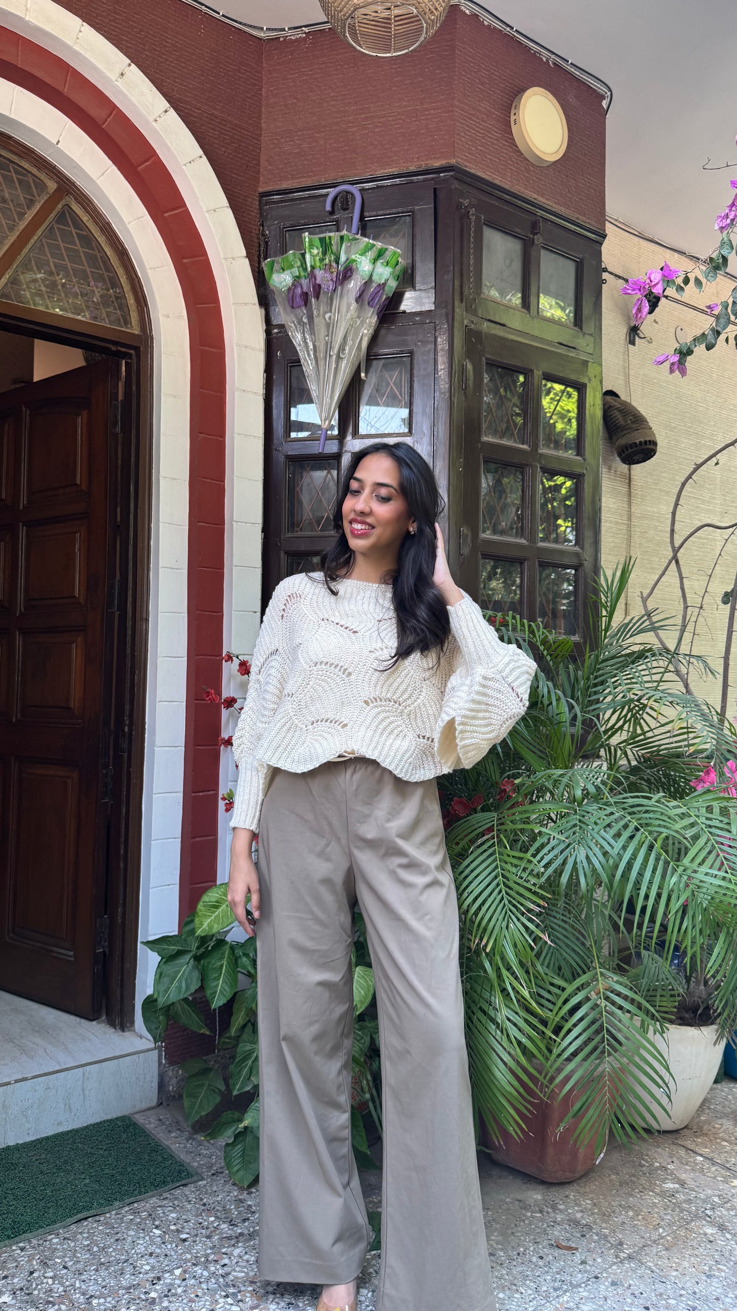 Butterfly Knit Sweater - White (Free Size)