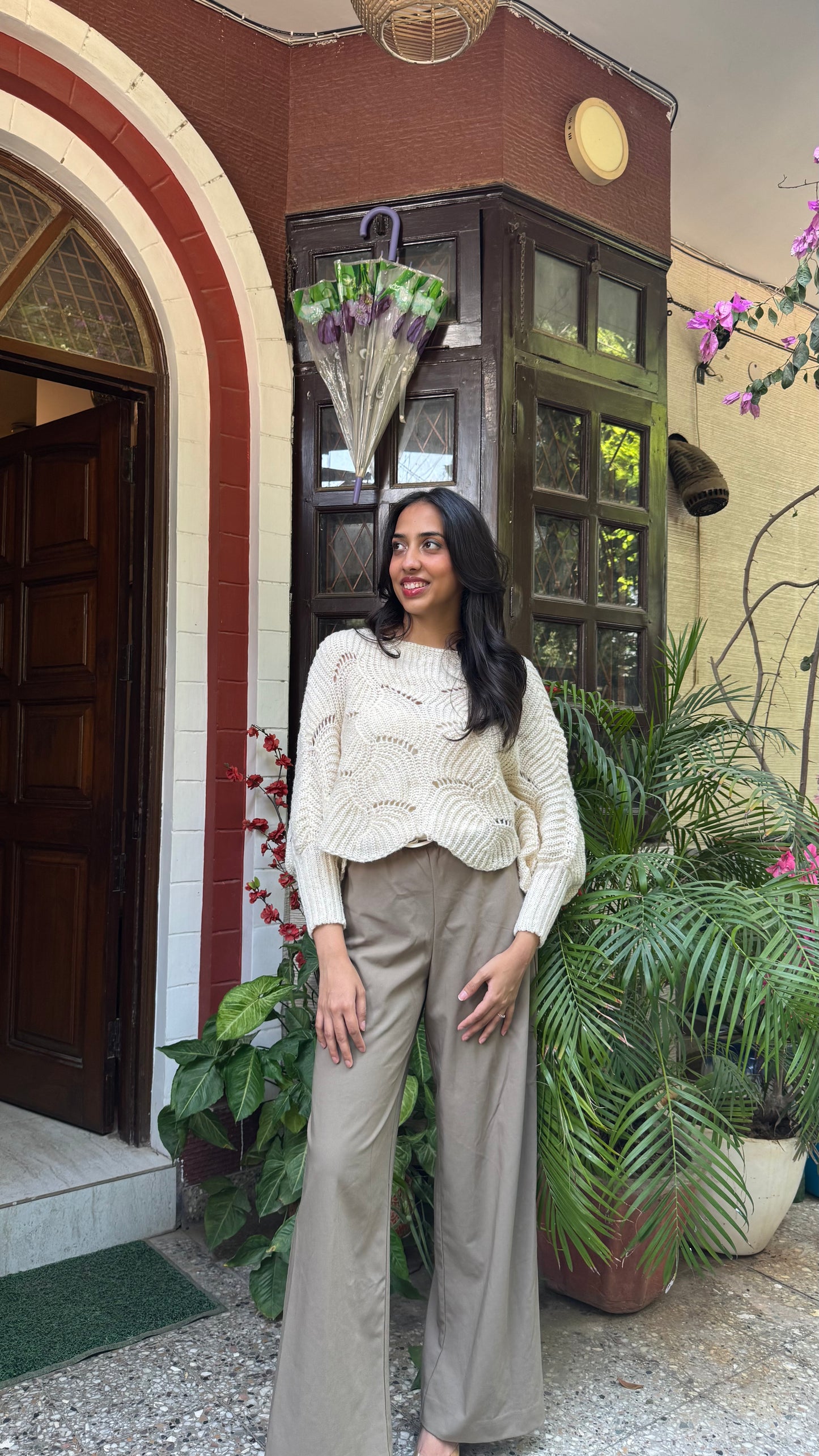 Butterfly Knit Sweater - White (Free Size)