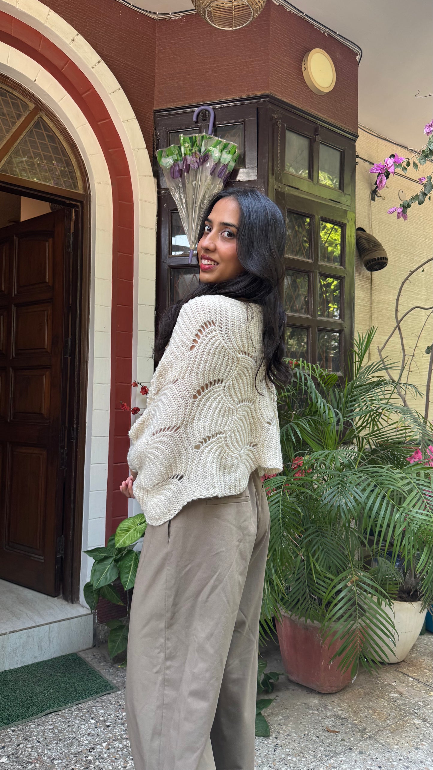 Butterfly Knit Sweater - White (Free Size)