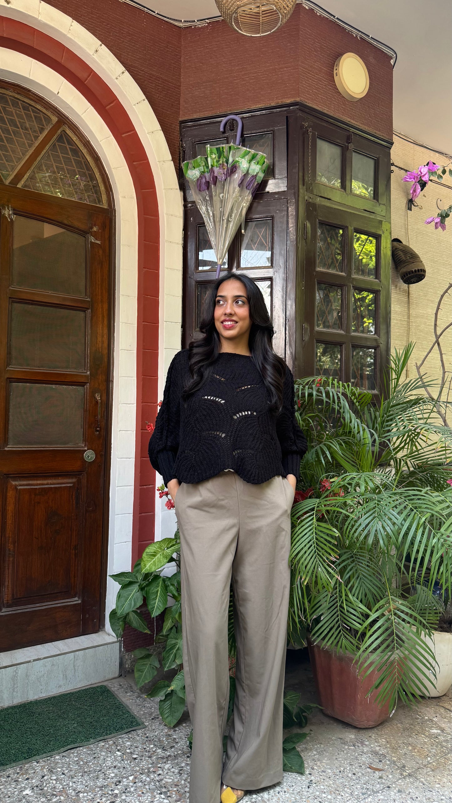 Butterfly Knit Sweater - Black (Free Size)