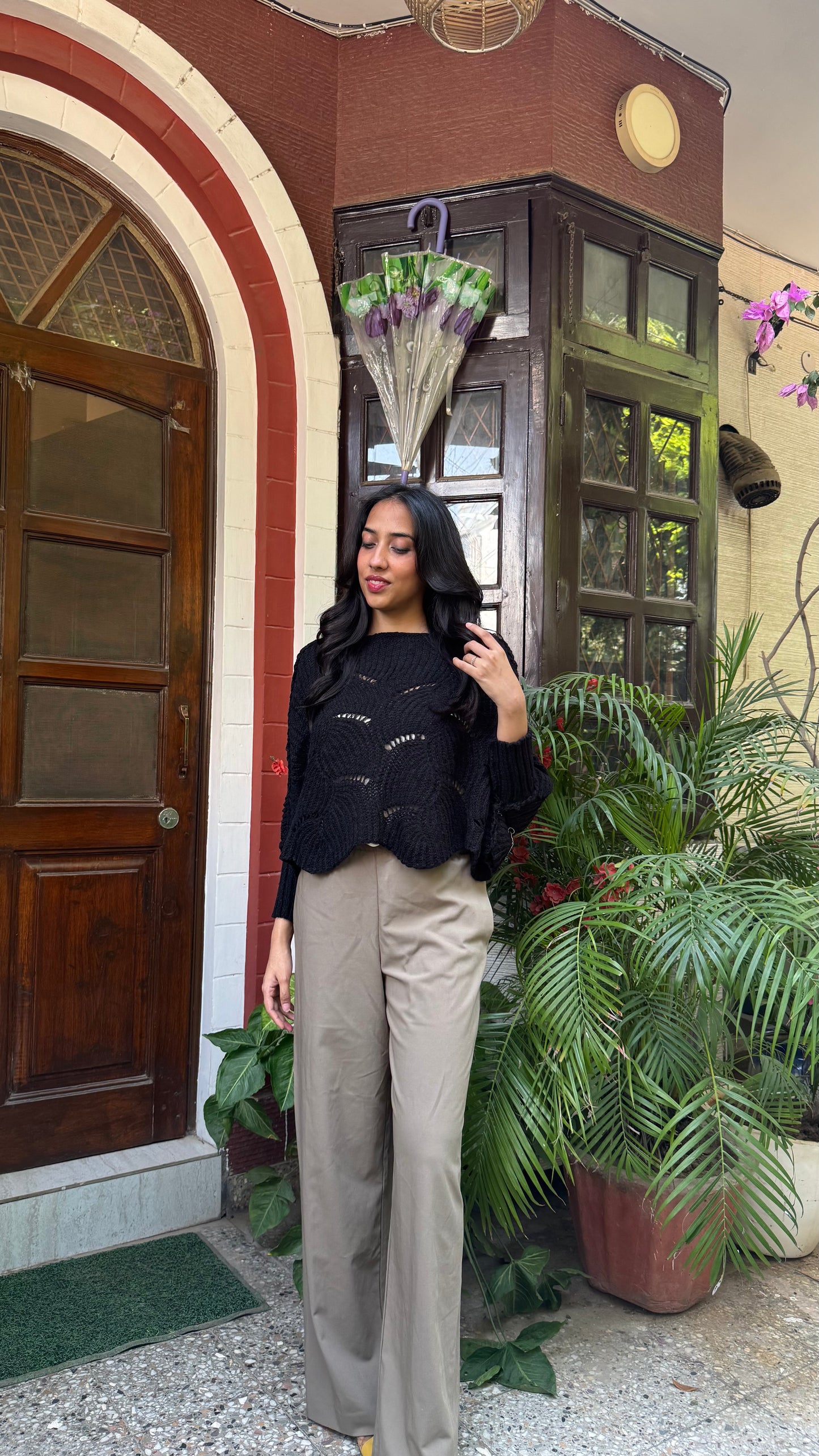 Butterfly Knit Sweater - Black (Free Size)