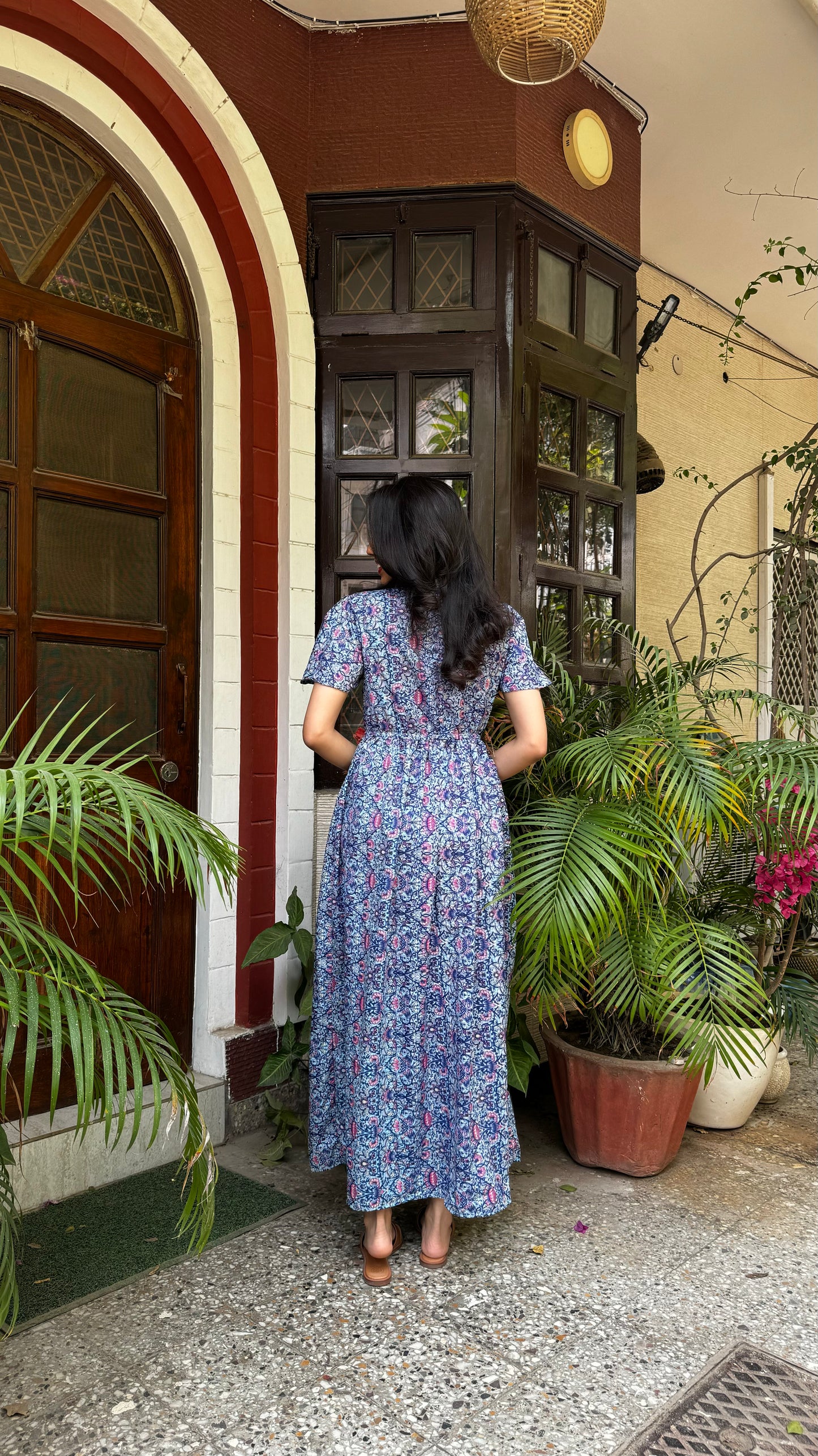 Glee Lounge Dress – Floral Blue