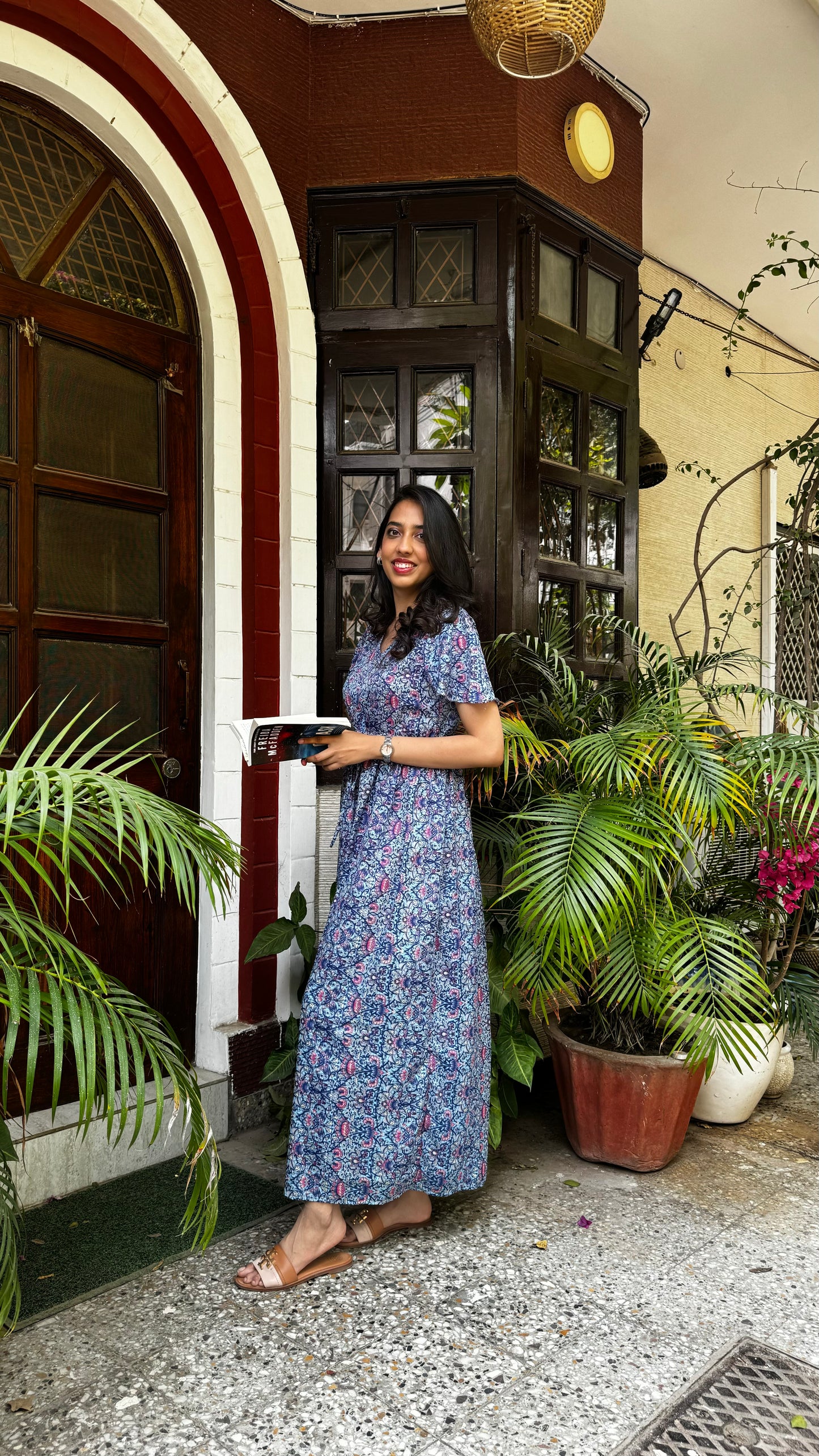 Glee Lounge Dress – Floral Blue