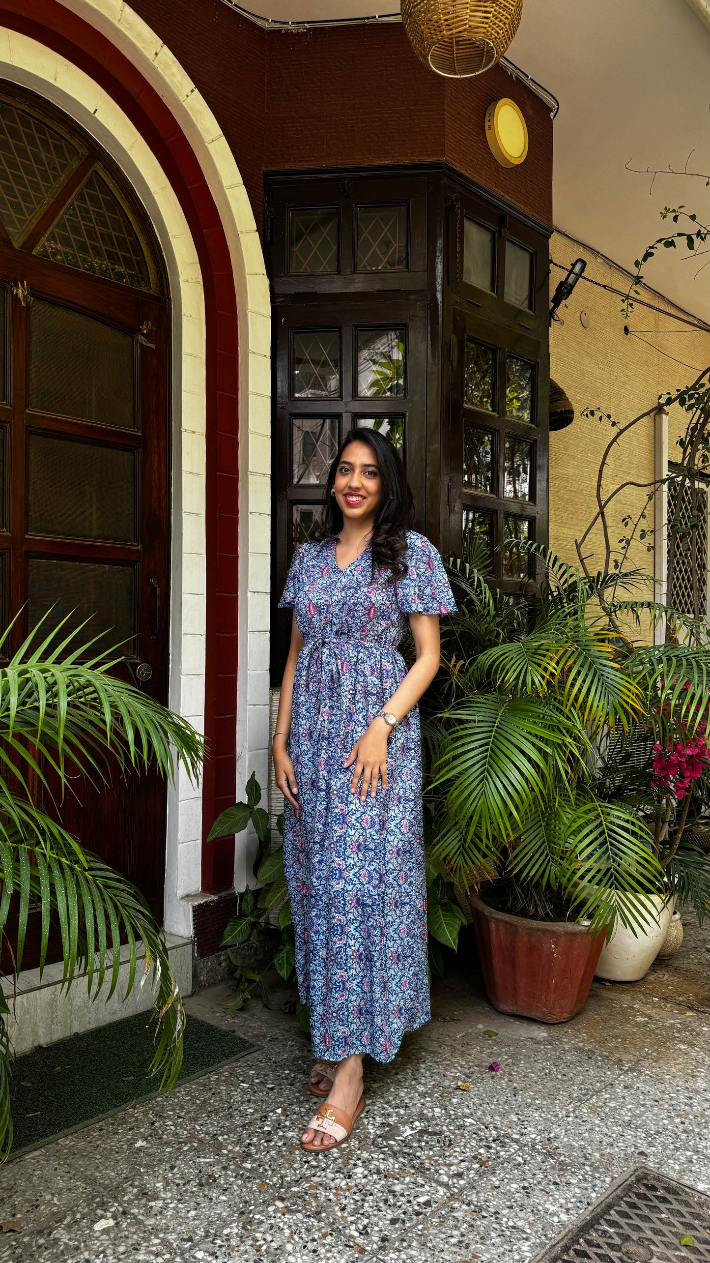 Glee Lounge Dress – Floral Blue