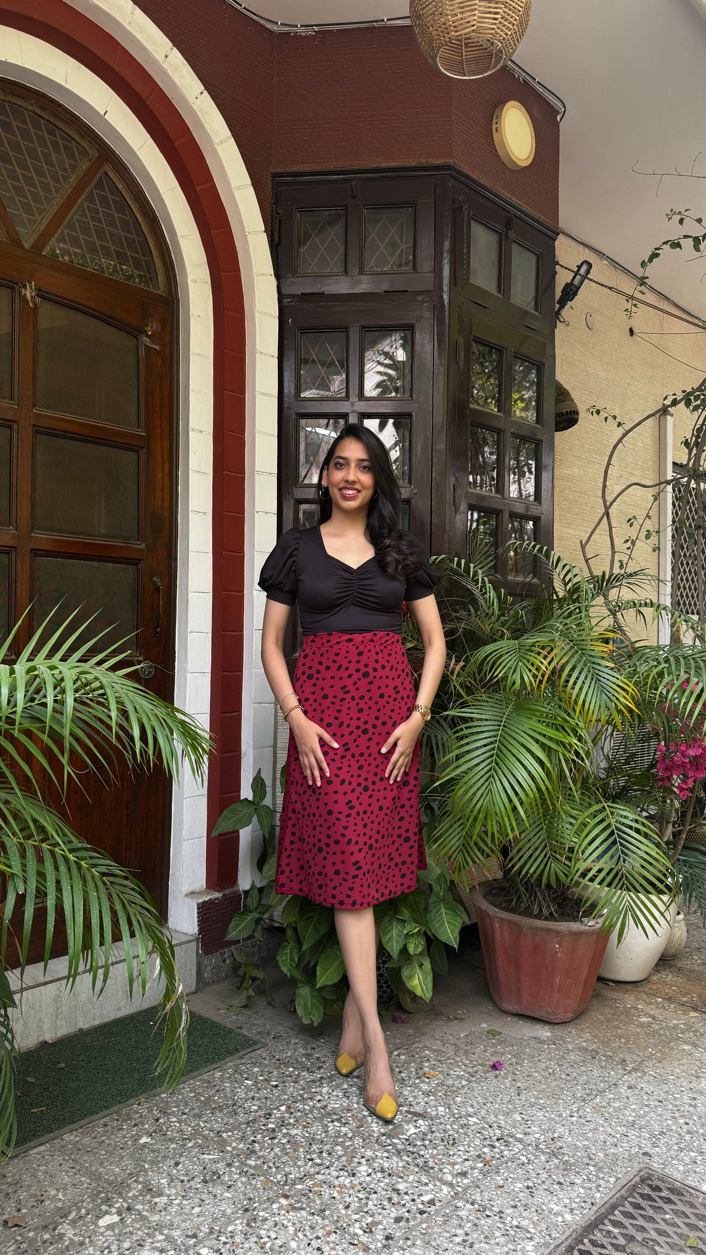 Spotlight Skirt & Top Set- Maroon
