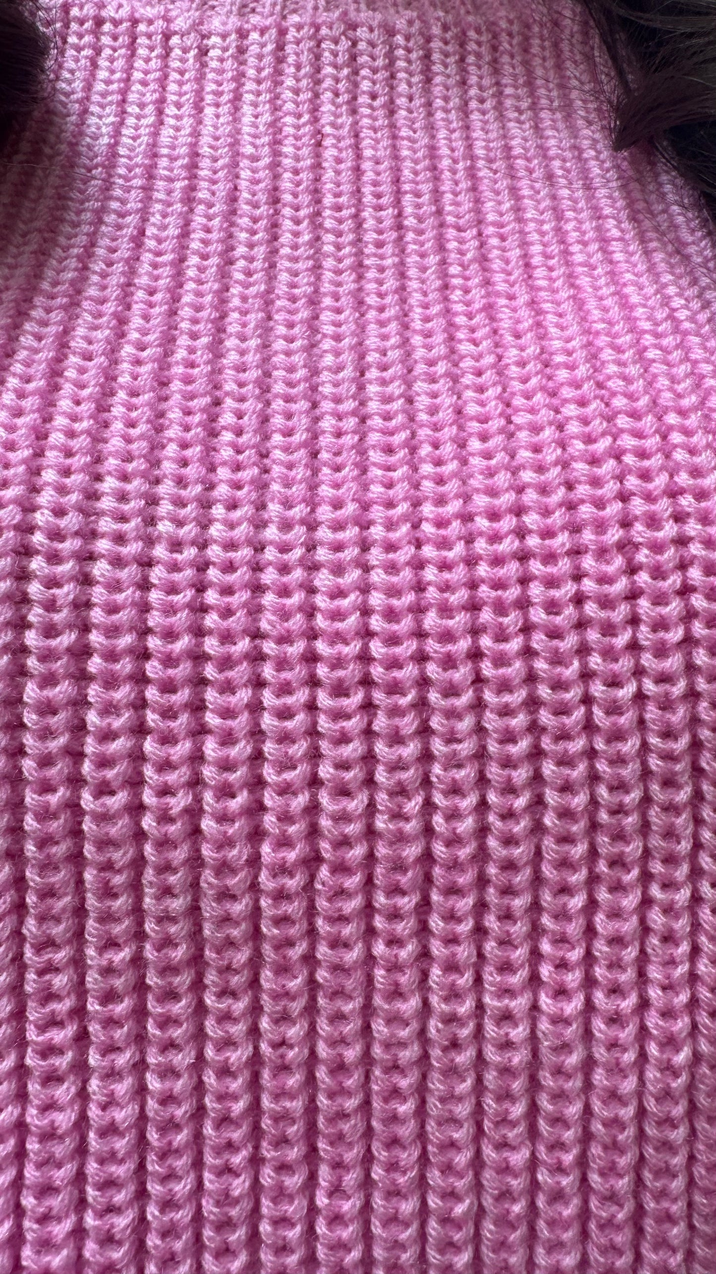 Cotton Candy Knit Turtleneck - Solid Pink (Free Size)